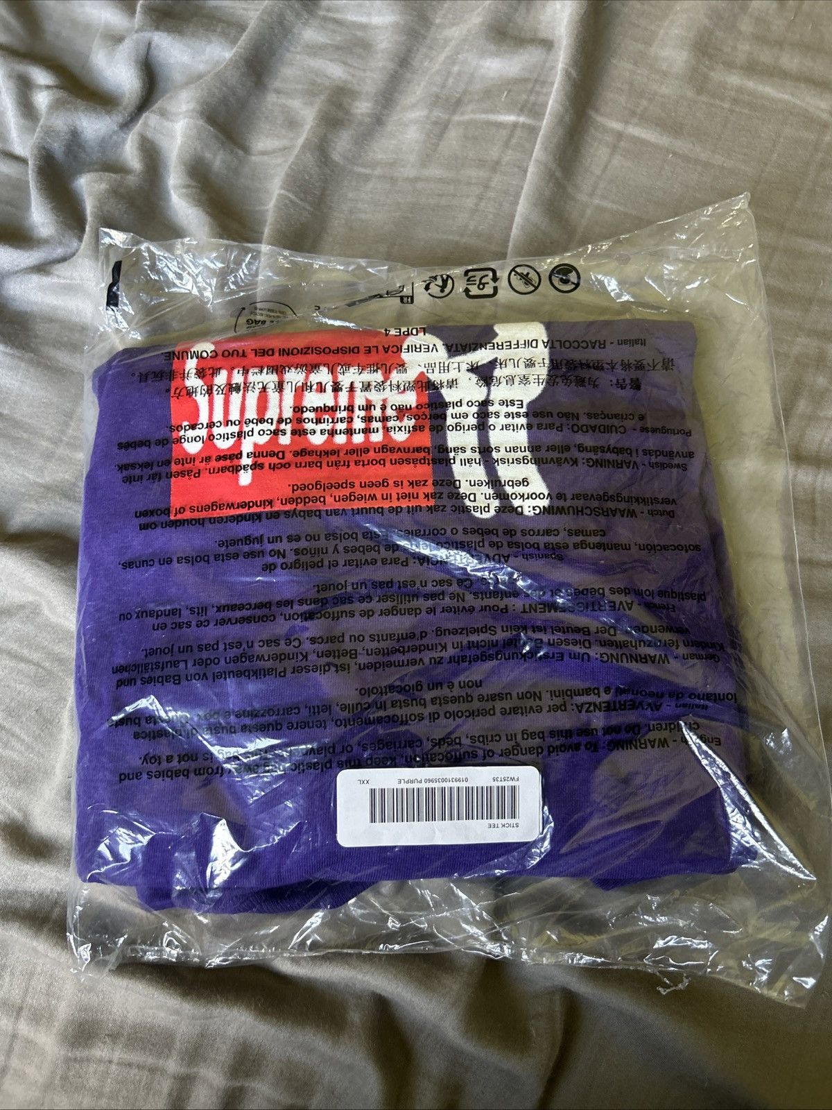 Supreme Supreme FW25 Stick Tee Purple XXL 2xl box logo Size US XXL / EU 58 / 5 - 1 Thumbnail