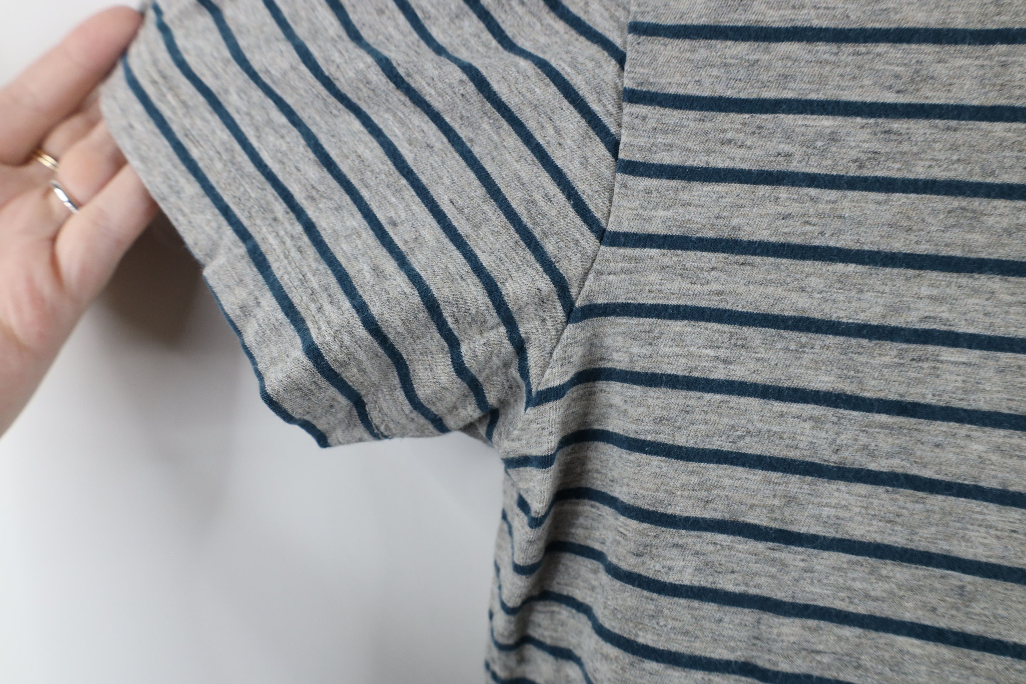 J.Crew × Vintage J Crew Fit Striped Short Sleeve Pocket T-Shirt Heather Gray Size US S / EU 44-46 / 1 - 5 Thumbnail
