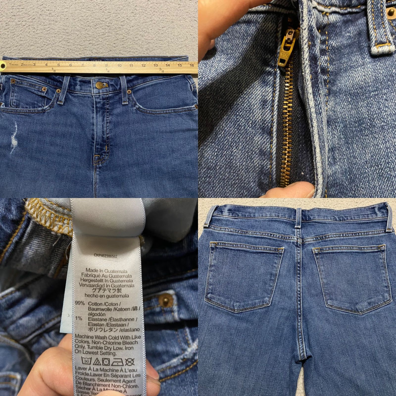 J.Crew J. Crew Womens Jeans Blue Denim Medium Wash Slim Boyfriend Distressed sz 29 Size 29" - 8 Thumbnail
