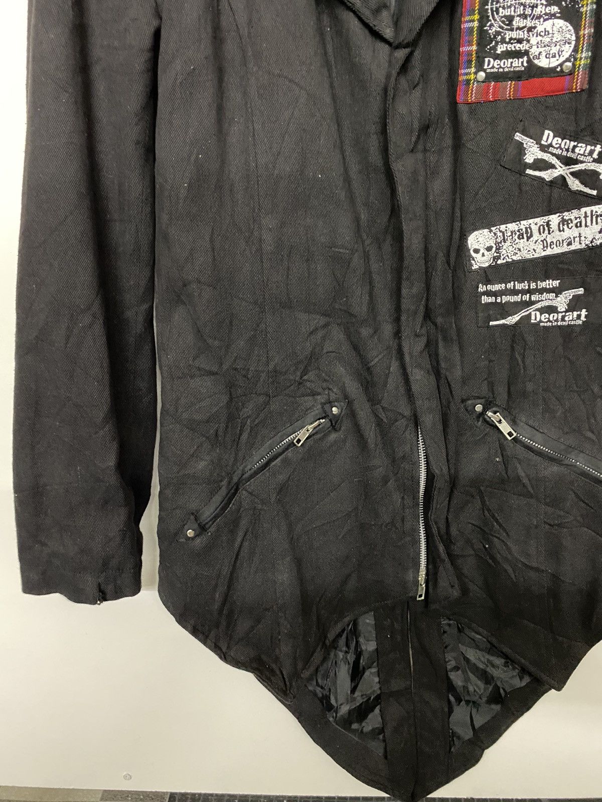 Japanese Brand Black Deorart Gothic Punk Jacket Faux Fur Collar Patches Size US M / EU 48-50 / 2 - 7 Thumbnail
