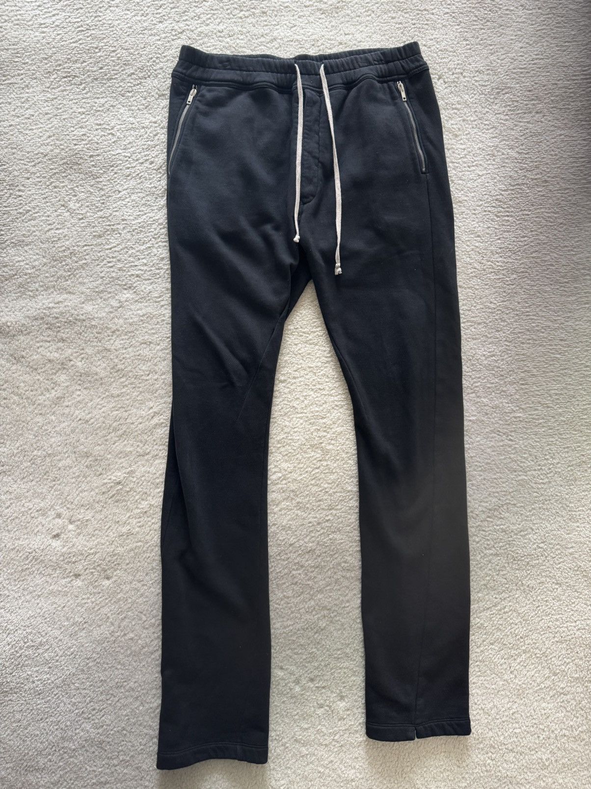 Pre-owned Rick Owens Berlin Heavy Felpa Sweatpants Du6573/f In Black