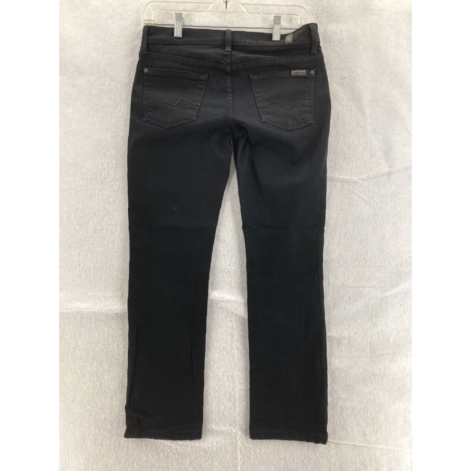 7 For All Mankind 7 For All Mankind Jeans Womens 26 Black Straight Leg Denim Regular Fit Size 26" / US 2 / IT 38 - 2 Thumbnail