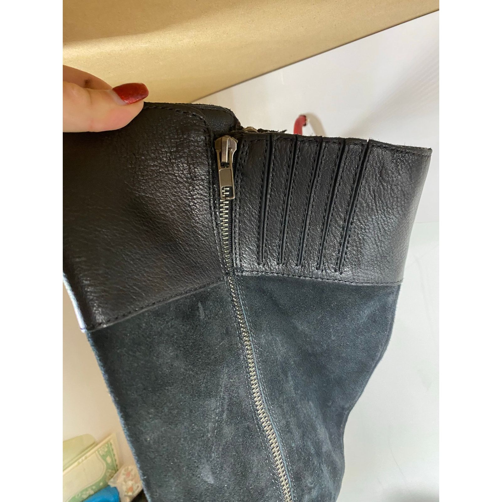 Born Born Alize Double Zip Black Tall Boots 9W Size US 9 / IT 39 - 7 Thumbnail