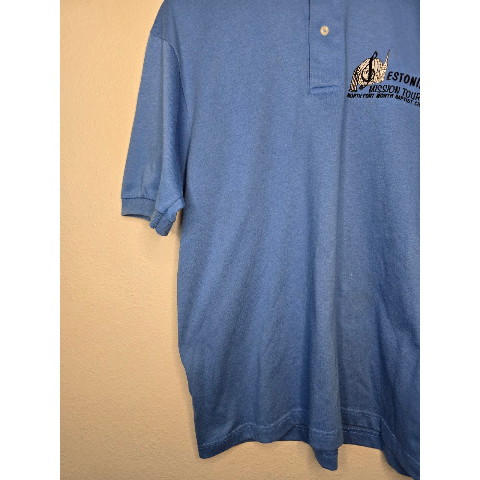 Vintage Vintage Church Polo Medium Fort Worth Tour Estonia Shirt 90s Size US M / EU 48-50 / 2 - 4 Thumbnail