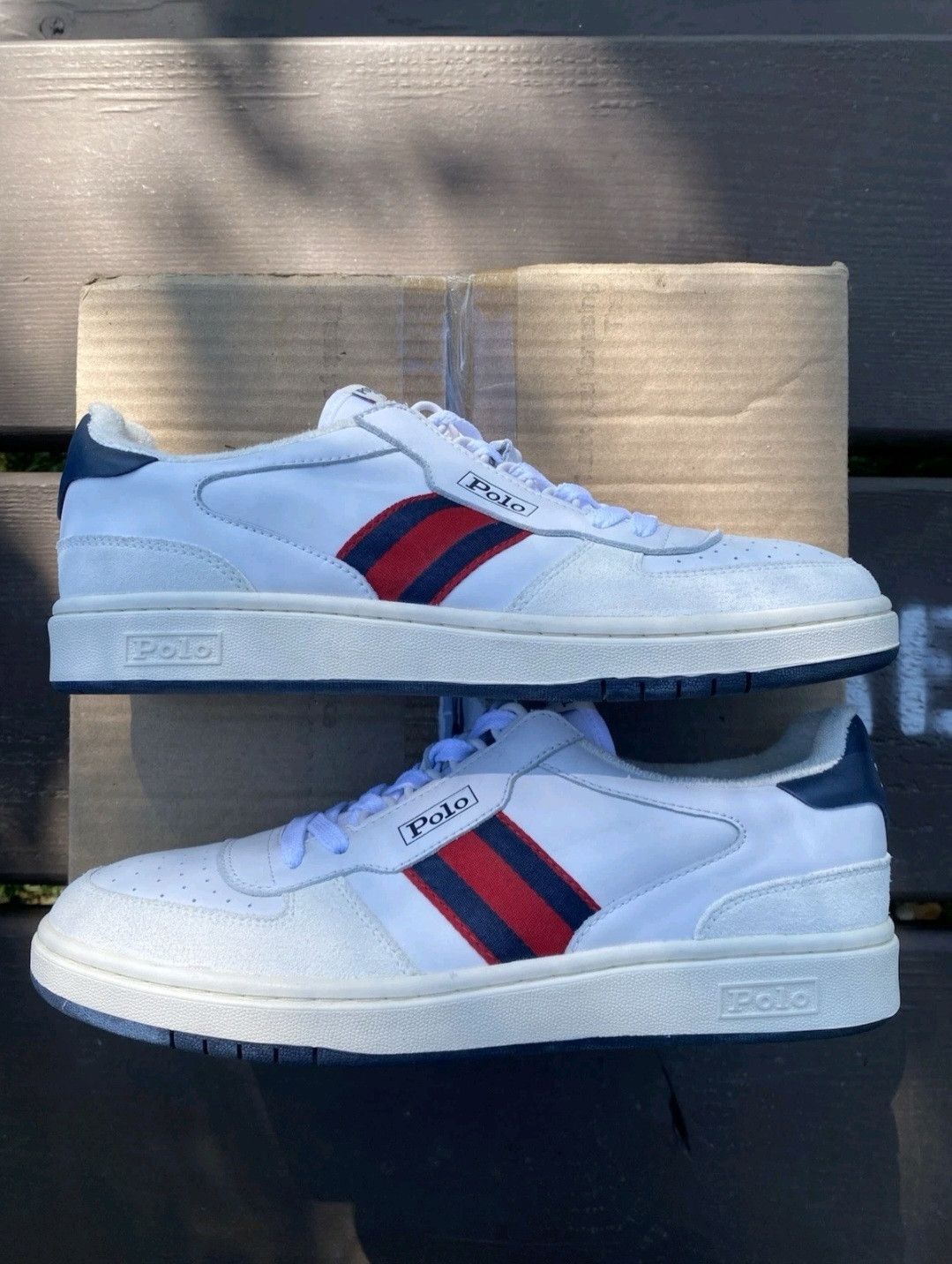 Ralph Lauren Ralph Lauren Polo Court Sneakers White Navy Red Retro 006 Size US 9 / EU 42 - 4 Thumbnail