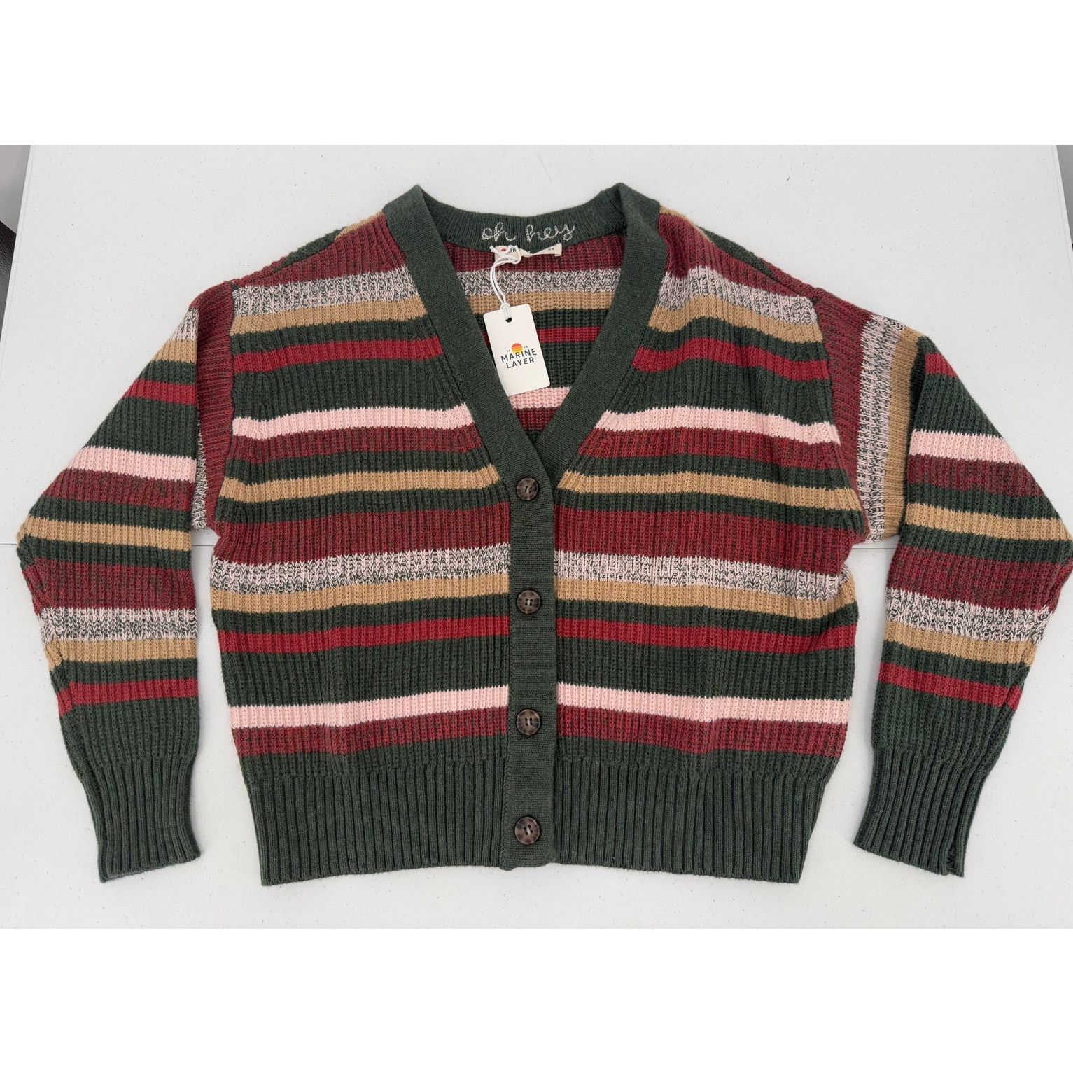 Marine Layer NWT Marine Layer Robin Merino Wool Multi Stripe Cardigan Size XS / US 0-2 / IT 36-38 - 3 Thumbnail