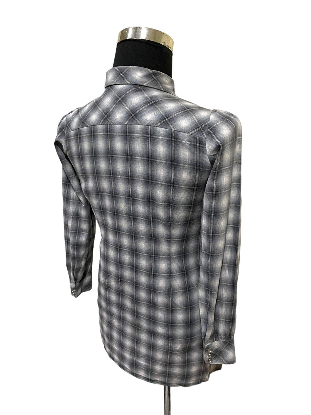 agnes b. Agnes B. Vintage 90s Shadow Plaid Blouse Size M / US 6-8 / IT 42-44 - 7 Thumbnail