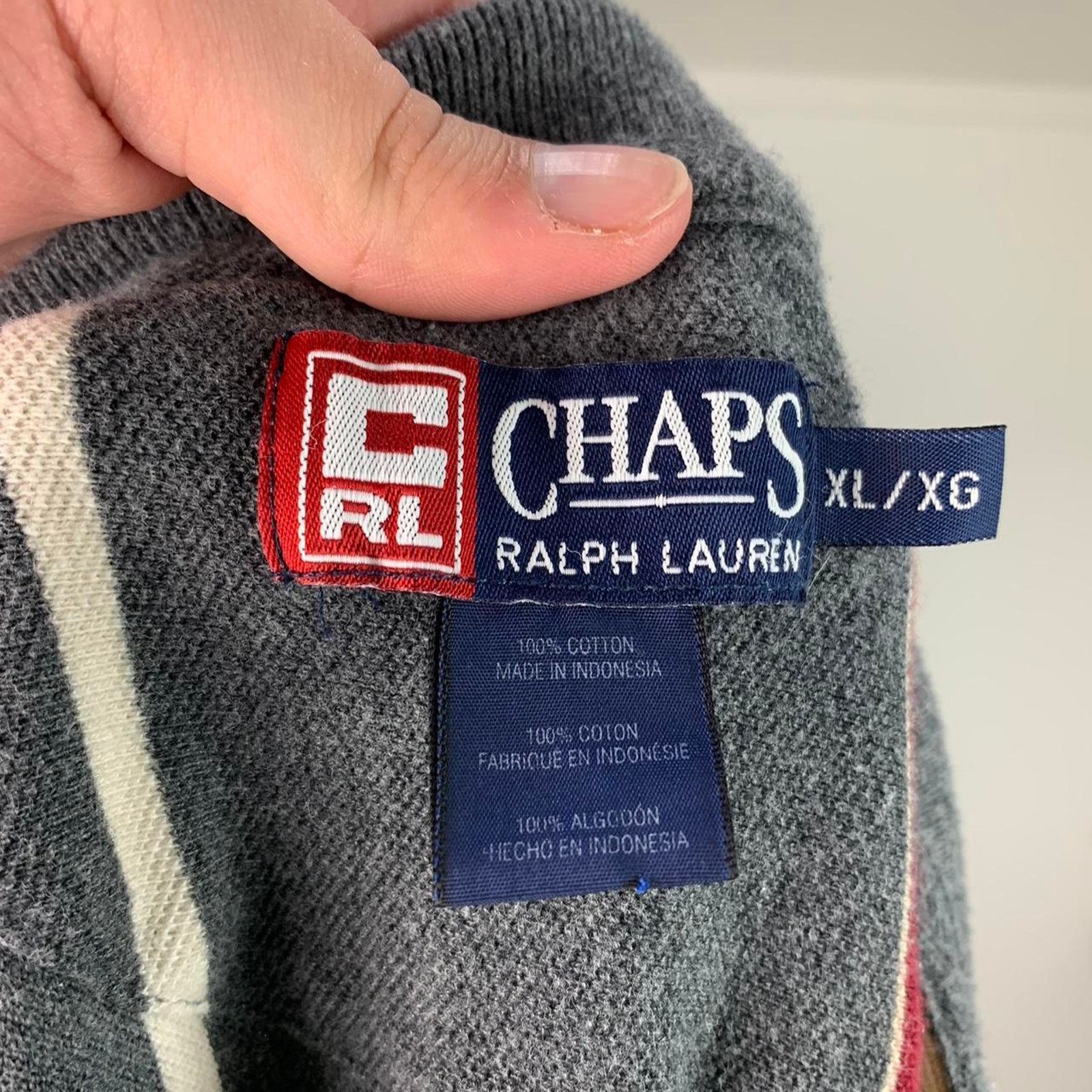 Chaps × Ralph Lauren × Vintage Vintage Chaps Ralph Lauren Striped Polo Size US XL / EU 56 / 4 - 5 Thumbnail