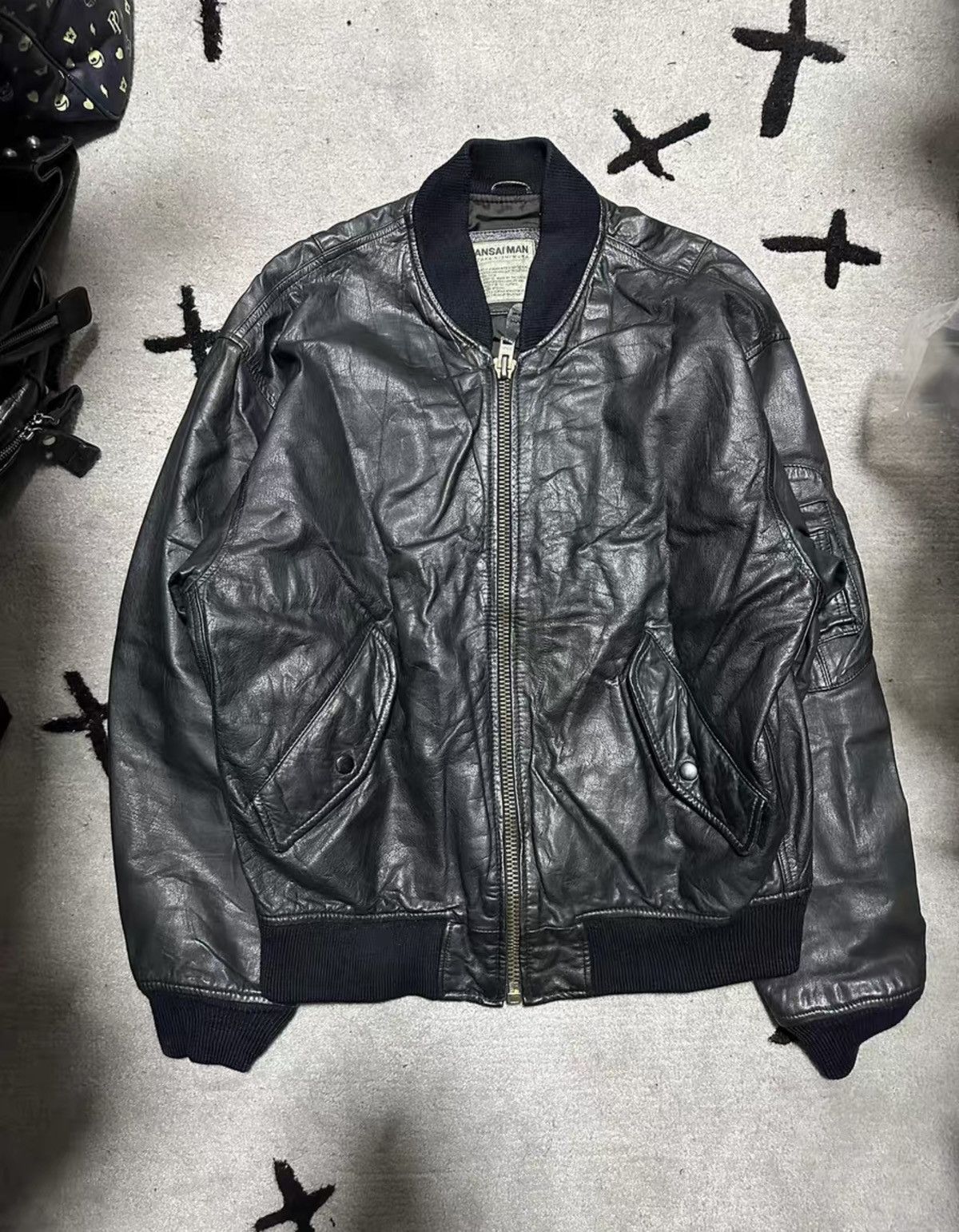 Kansai Yamamoto Kansai Yamamoto 1990s Leather Bomber Jacket Size US L / EU 52-54 / 3 - 1 Thumbnail