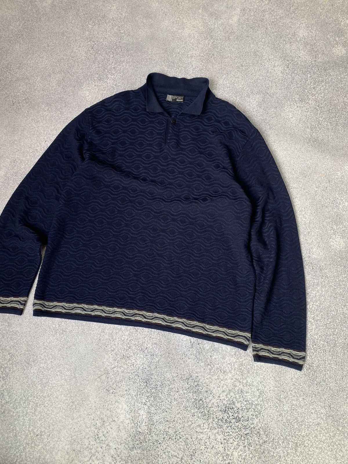 Missoni × Vintage Vintage Missoni Sport Navy Sweater Size US L / EU 52-54 / 3 - 3 Thumbnail