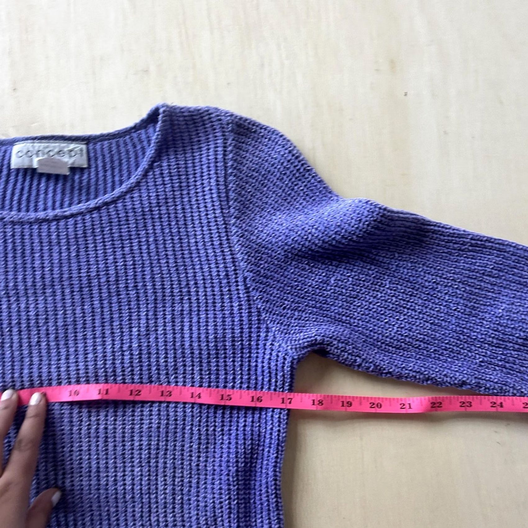 Vintage VINTAGE Concept Sweater Womens Small Purple Waffle Knit 3/4 Sleeve Crewneck USA Size S / US 4 / IT 40 - 4 Thumbnail