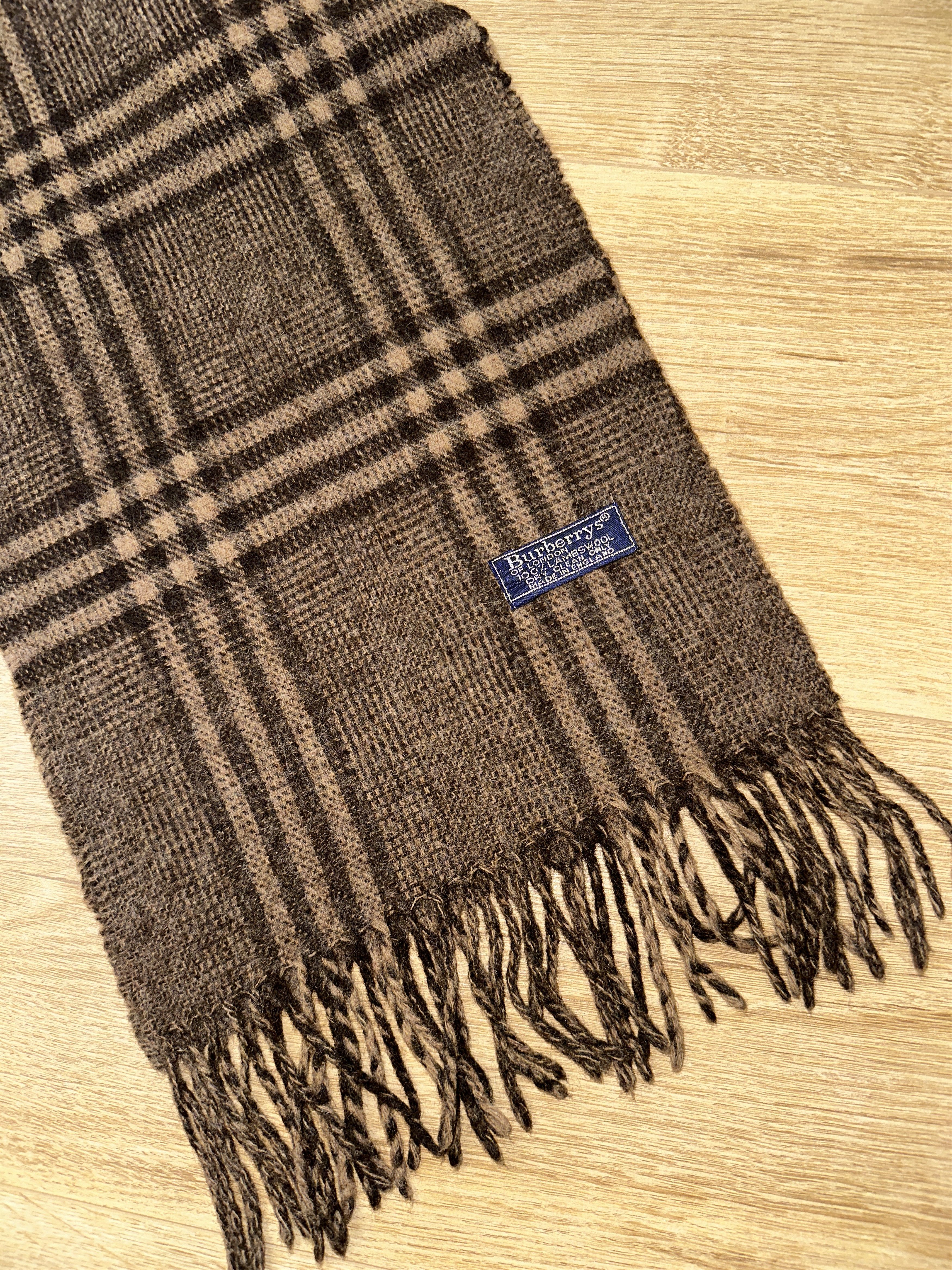 Burberry Vintage Burberrys Lambswool Scarf Check England 150x25cm Size ONE SIZE - 4 Thumbnail