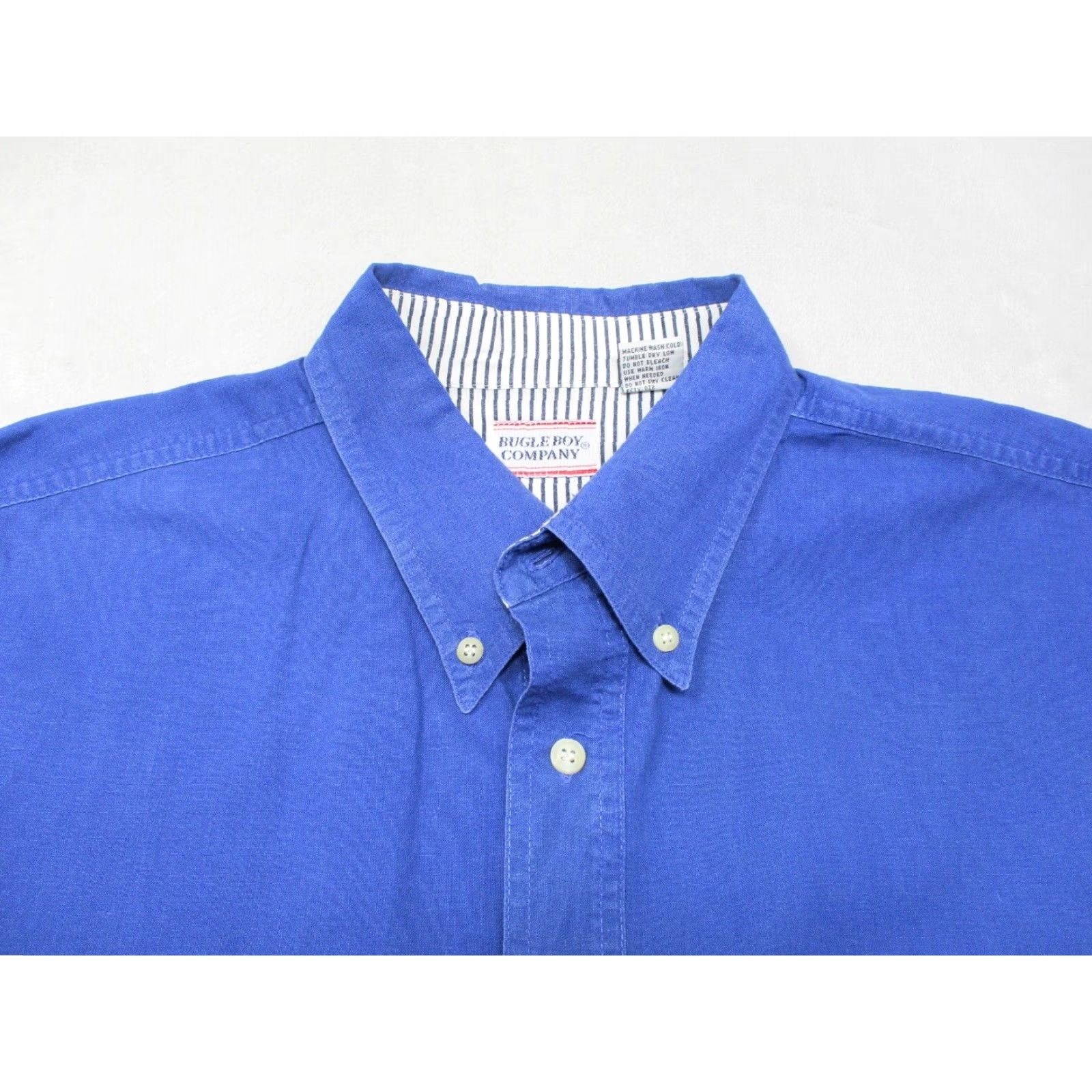 Bugle Boy VINTAGE Bugle Boy Shirt Mens L Large Button Up Oxford Blue Cotton EUC Size US L / EU 52-54 / 3 - 3 Thumbnail