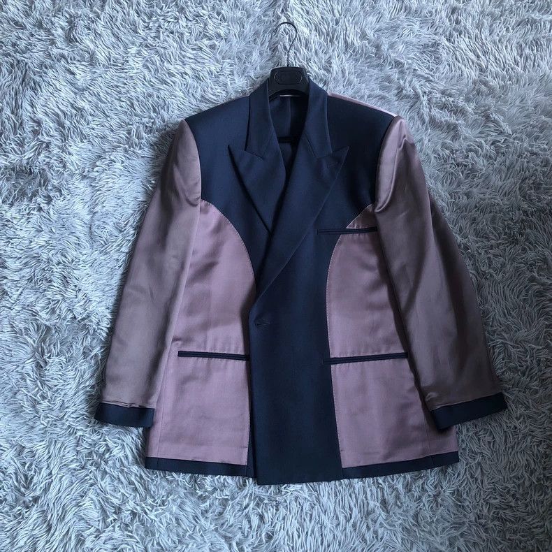 Dior Dior 19fw gray purple satin stitching suit jacket 2501-Next Size 50R - 1 Thumbnail