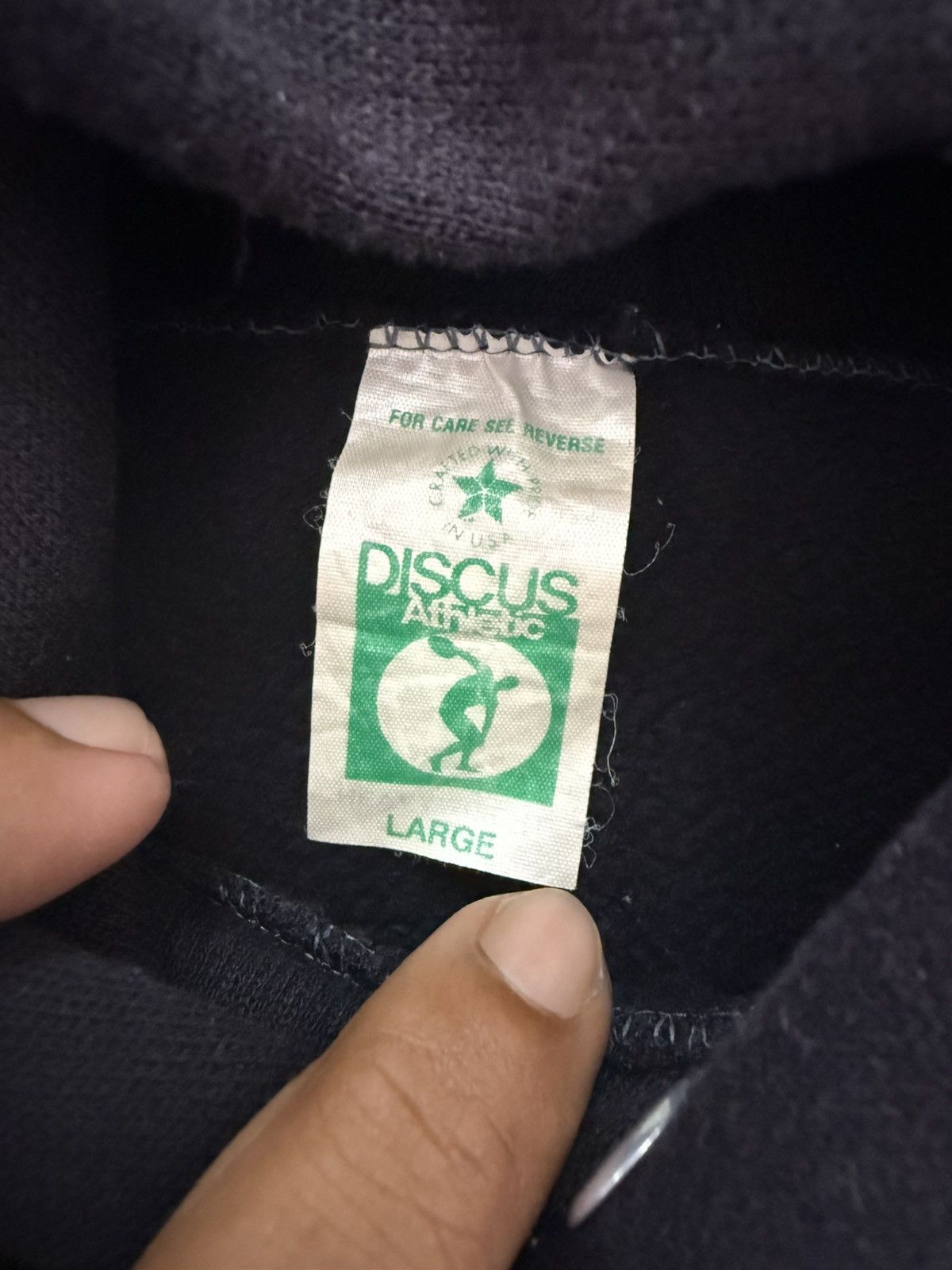 Vintage 🔥 Vtg 80s Discus Athletic Plain Green Label tag Hoodie - L Size US M / EU 48-50 / 2 - 9 Thumbnail