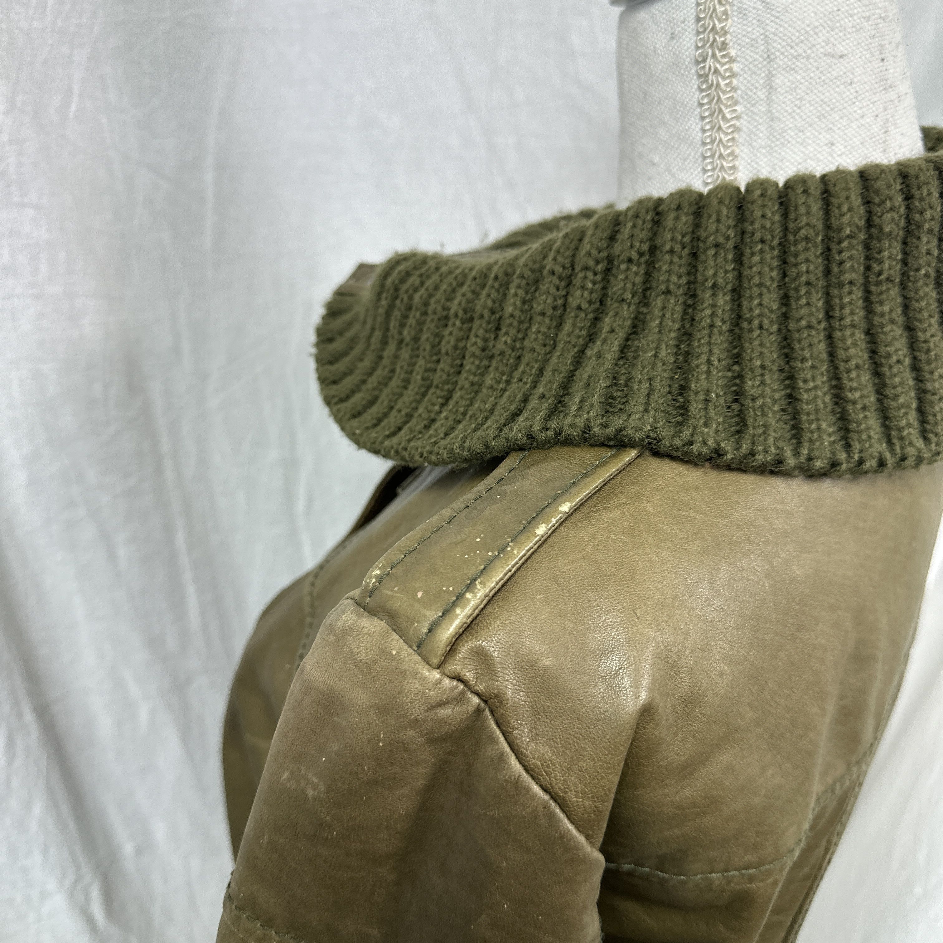 Vintage Vintage Leather Biker Moto Olive Green Jacket Y2K Size US M / EU 48-50 / 2 - 10 Thumbnail