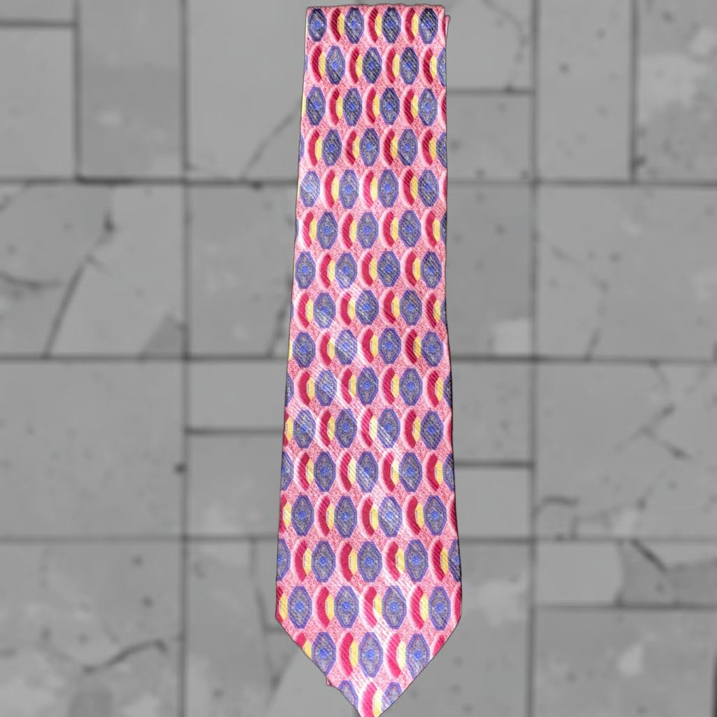 Pinko Jhane Barnes Mens Pink Silk Geometric Tie 58 In Classic Tie 57 in.-60 in. Pink Geometric Silk Tie Mens Jhane Barnes Size ONE SIZE - 1 Thumbnail