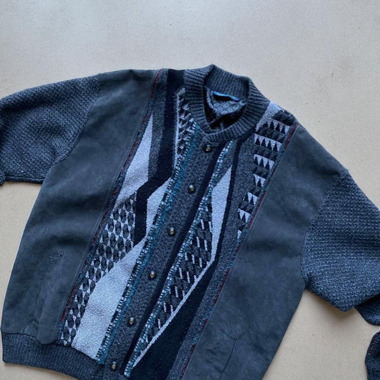Japanese Brand 90s Coogi Style Knit Cardigan Grey XL Size US XL / EU 56 / 4 - 2 Thumbnail