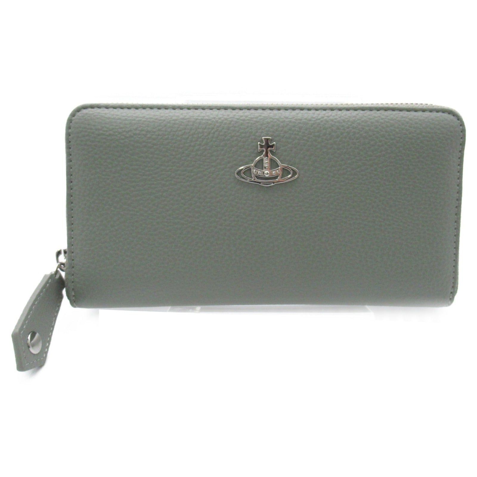 Vivienne Westwood Vivienne Westwood Round Wallet Zipper Long Leather Grain Green Pearl Size ONE SIZE - 1 Thumbnail