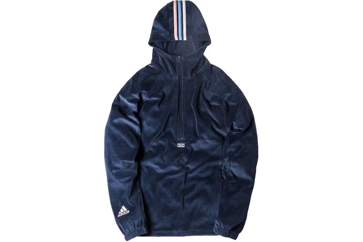 Adidas × Kith SS17 Kith Soccer Flamingos Velour Half Zip Hoodie Size US L / EU 52-54 / 3 - 1 Thumbnail