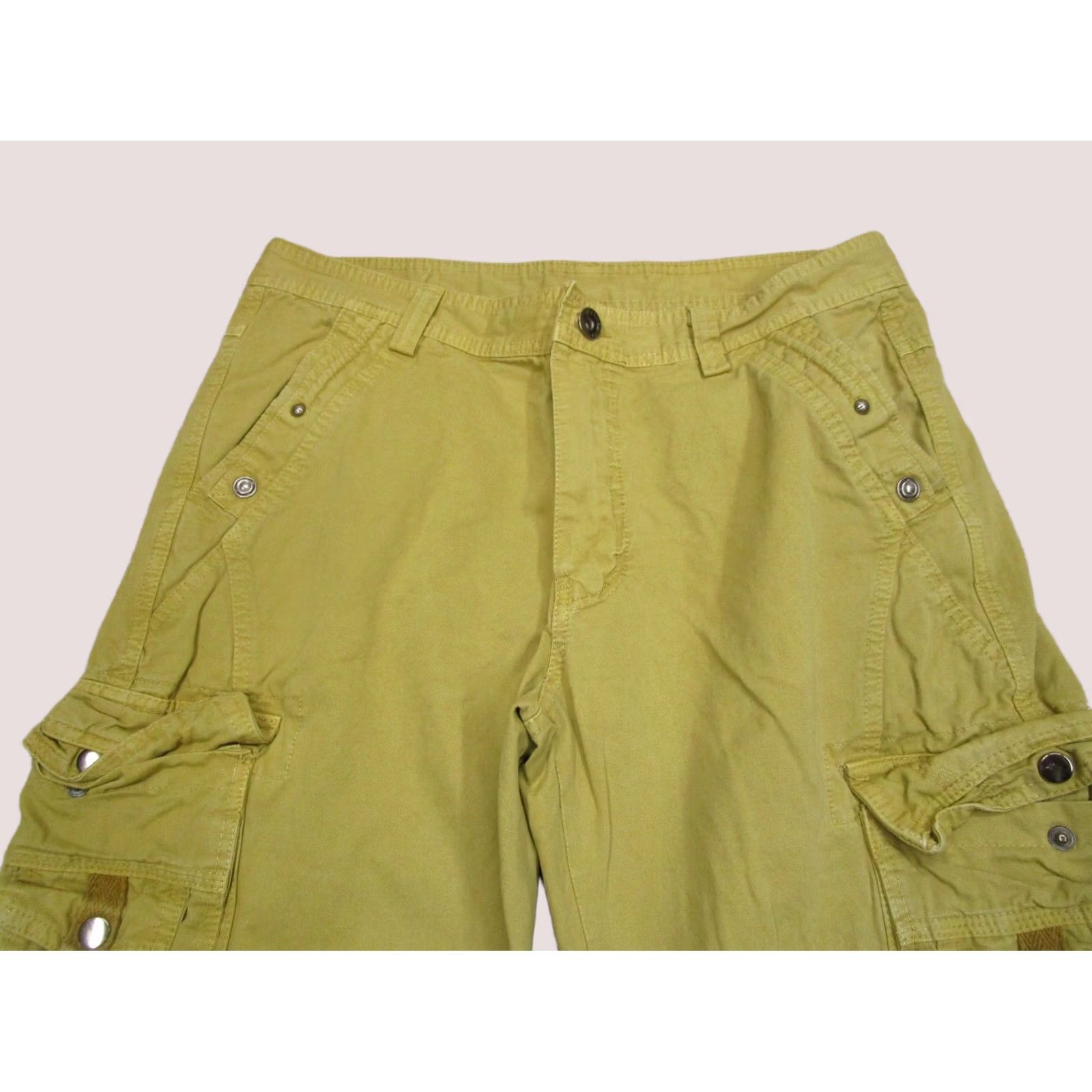 Vintage Junye Cargo Pants Men 36 Yellow Canvas Cargo Pocket Relaxed Straight Regular Waist 34 Inseam 33 Front Flat Front Vintage No Size US 36 / EU 52 - 1 Thumbnail