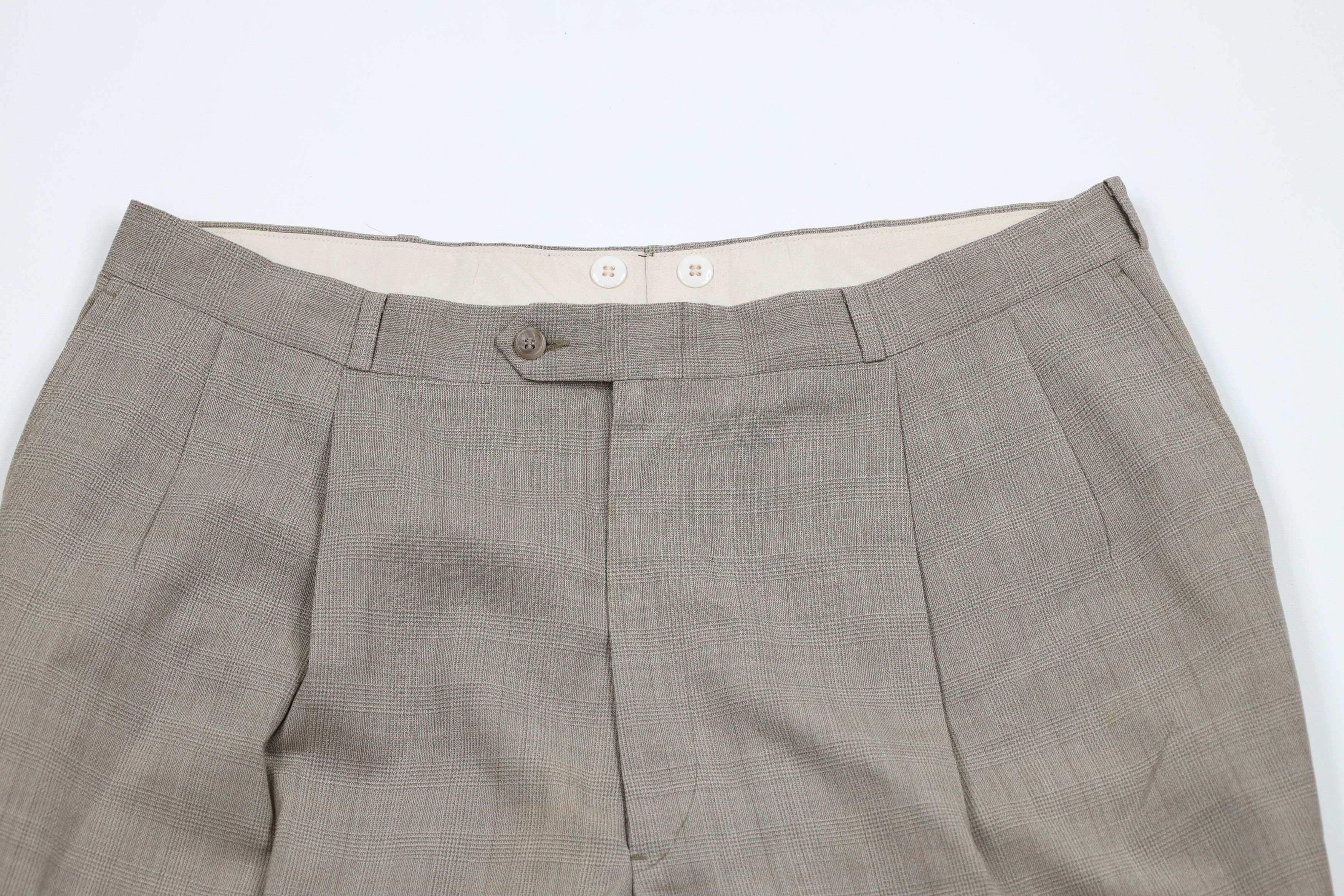 Vintage Vintage 90s Streetwear Wool Knit Wide Leg Chino Pants Plaid Size US 38 / EU 54 - 2 Thumbnail