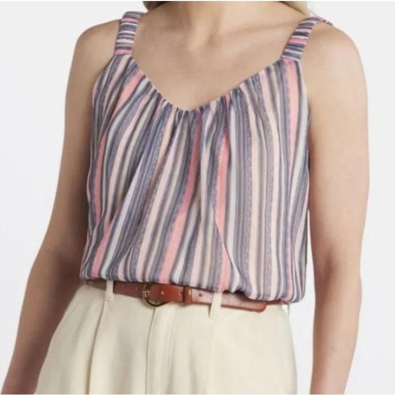 Other Misha Cropped Cami - Stitch Fix Striped Elastic Waist Top Size XXL / US 16-18 / IT 52-54 - 6 Thumbnail