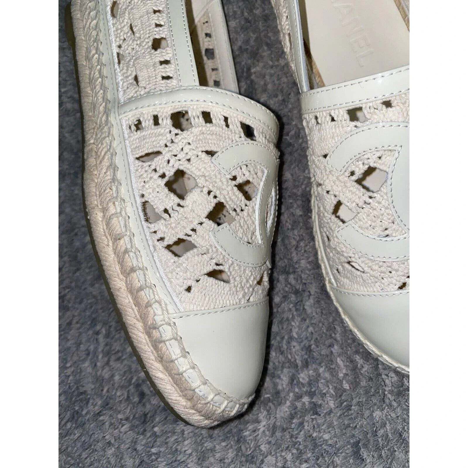 Chanel 20S Patent Leather CC Logo Espadrille Slip On Ballet Flat 38 Size US 8 / IT 38 - 6 Thumbnail