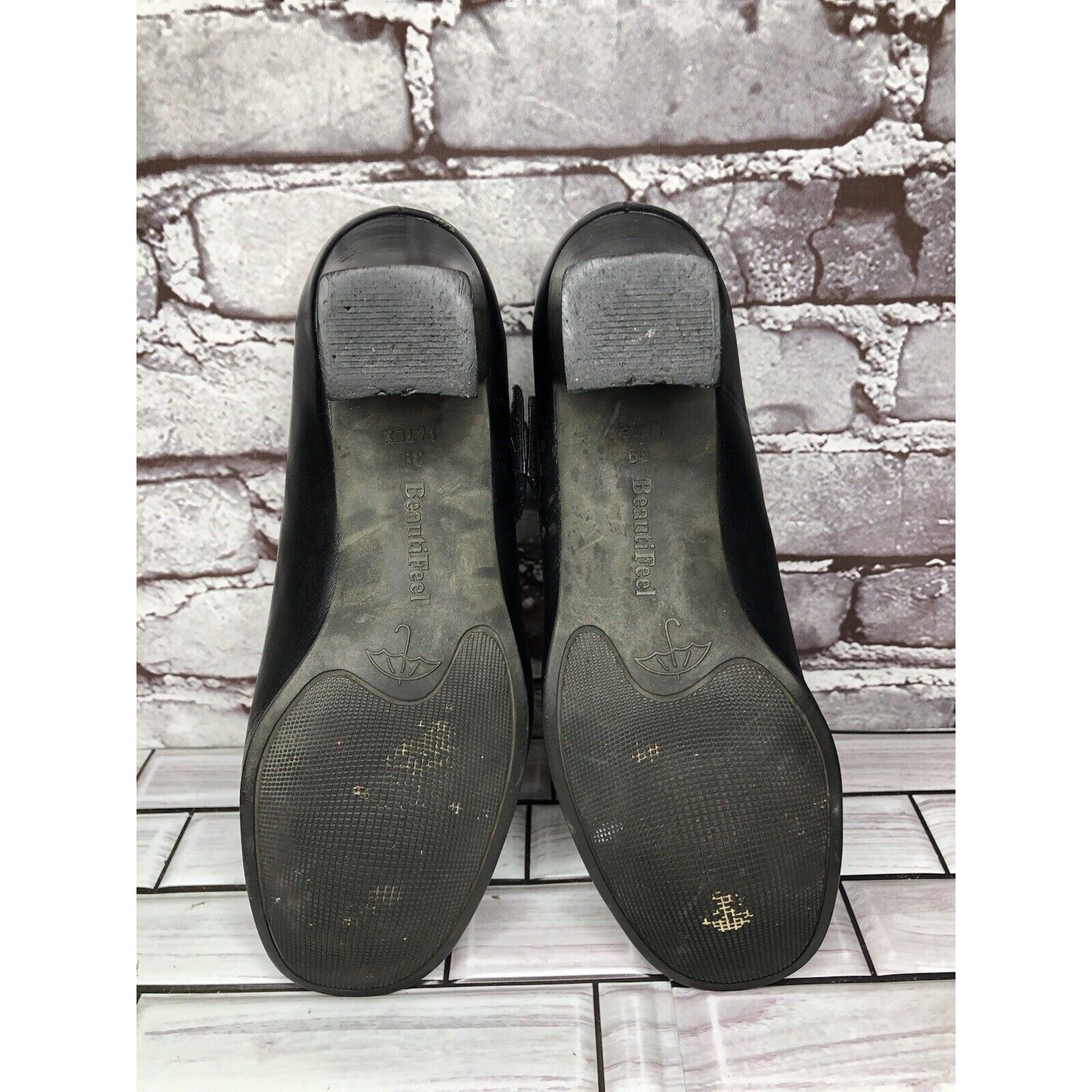 Beautiful Ful BeautiFeel Black Leather MaryJane Comfort Casual Pump Heels Size US 8.5 / IT 38.5 - 8 Thumbnail