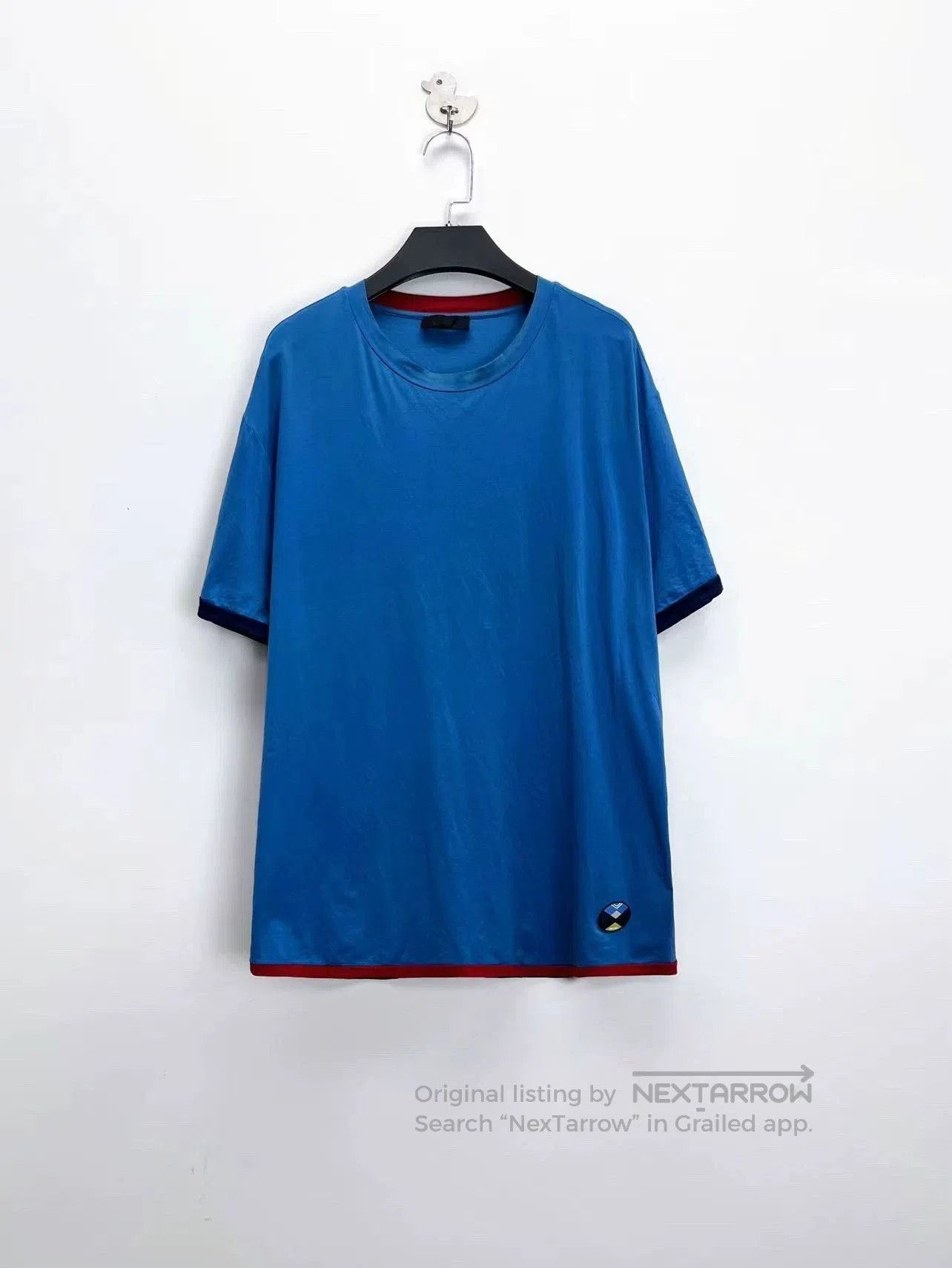 Prada prada blue logo short sleeve t. Size US XXL / EU 58 / 5 - 1 Thumbnail