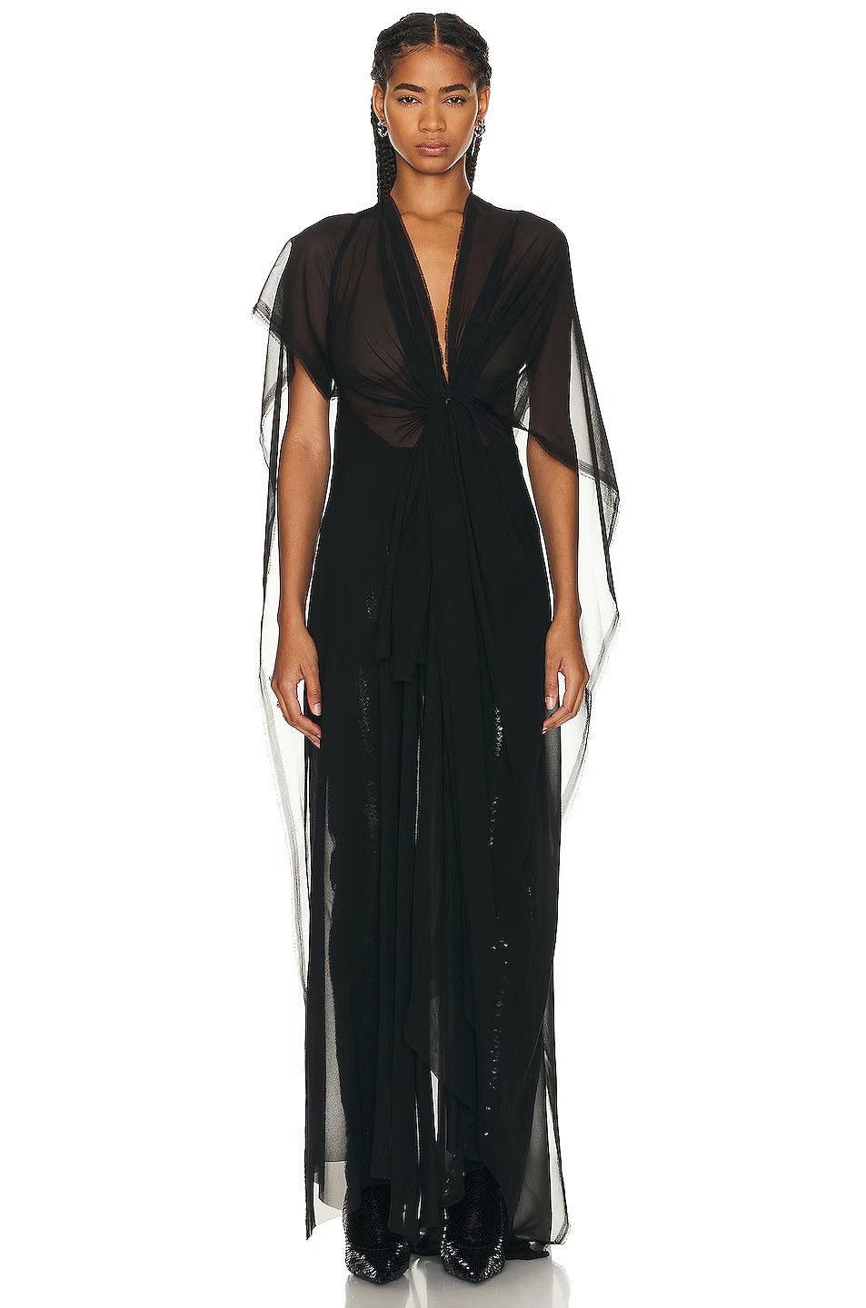 Balenciaga o1bcso1str1124 Fabric Cut Dress in Black Size XS / US 0-2 / IT 36-38 - 2 Thumbnail