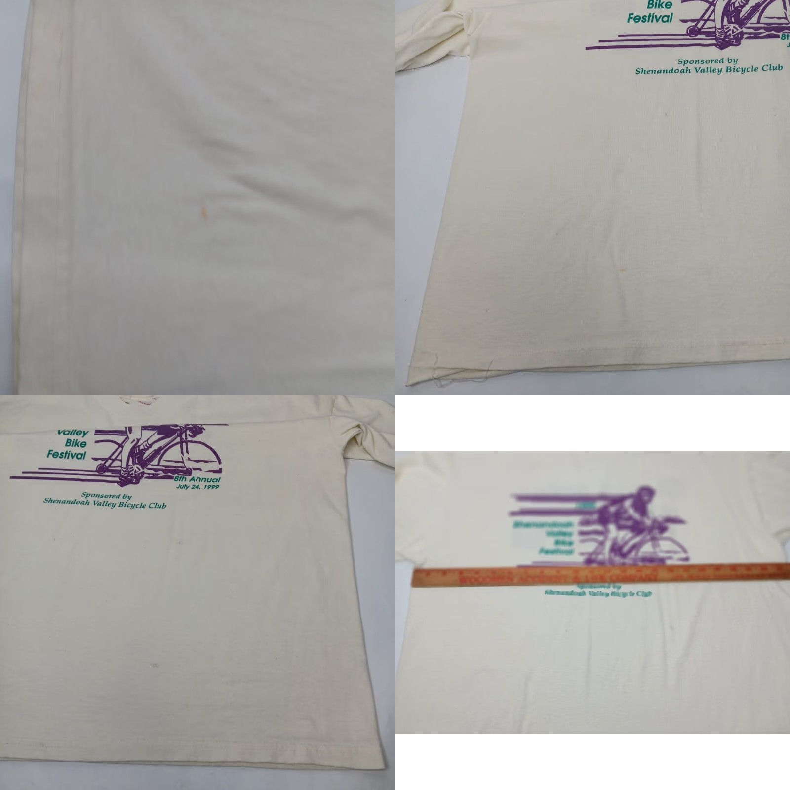Hanes VINTAGE Hanes Heavyweight T-Shirt Road Cycling Shenandoah Valley Bike Festival 1999 White XL Men Graphic Print Shirt Mens Size US XL / EU 56 / 4 - 10 Thumbnail