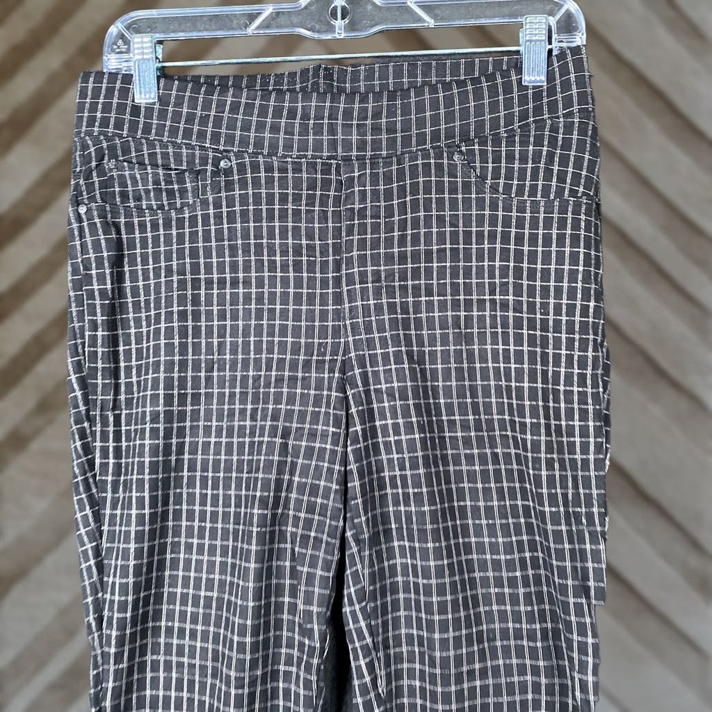 Vintage Seven7 Womens Pants Black Windowpane Plaid Pull On Jeggings Crop Stretch M Pants Size 30" / US 8 / IT 44 - 1 Thumbnail