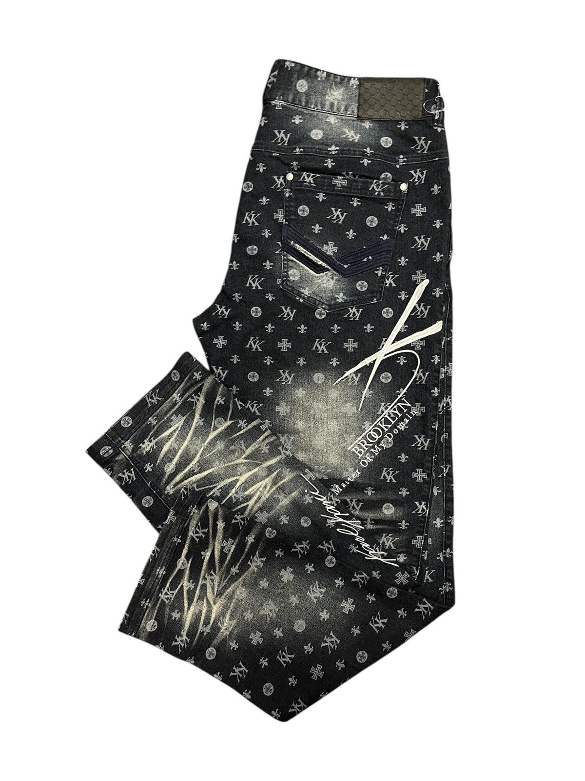 Karl Kani KARL KANI STRECTH MONOGRAM DENIM PANTS Size US 40 / EU 56 - 1 Thumbnail