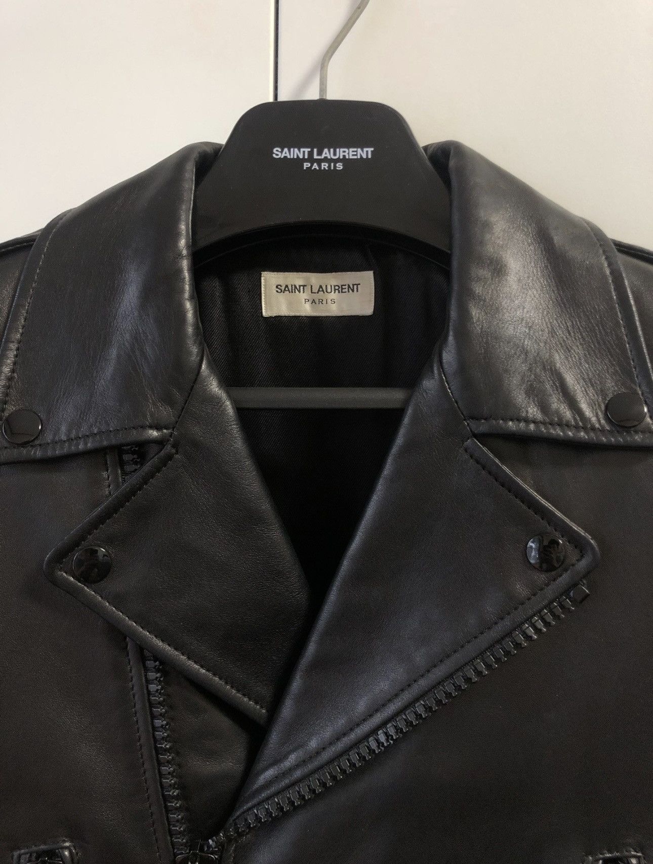 Saint Laurent Paris × Yves Saint Laurent Saint Laurent Paris Biker Leather Jacket Black zipper Size US M / EU 48-50 / 2 - 2 Thumbnail