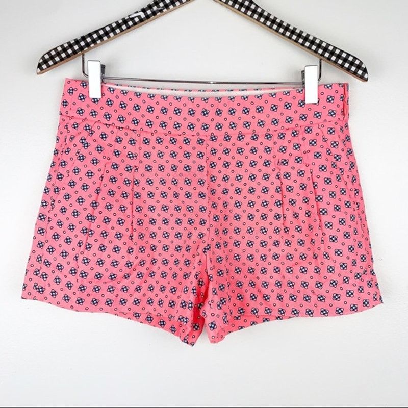 J.Crew J. Crew Pleated Floral Foulard Shorts | Neon Pink | Size 2 Size 26" / US 2 / IT 38 - 1 Thumbnail