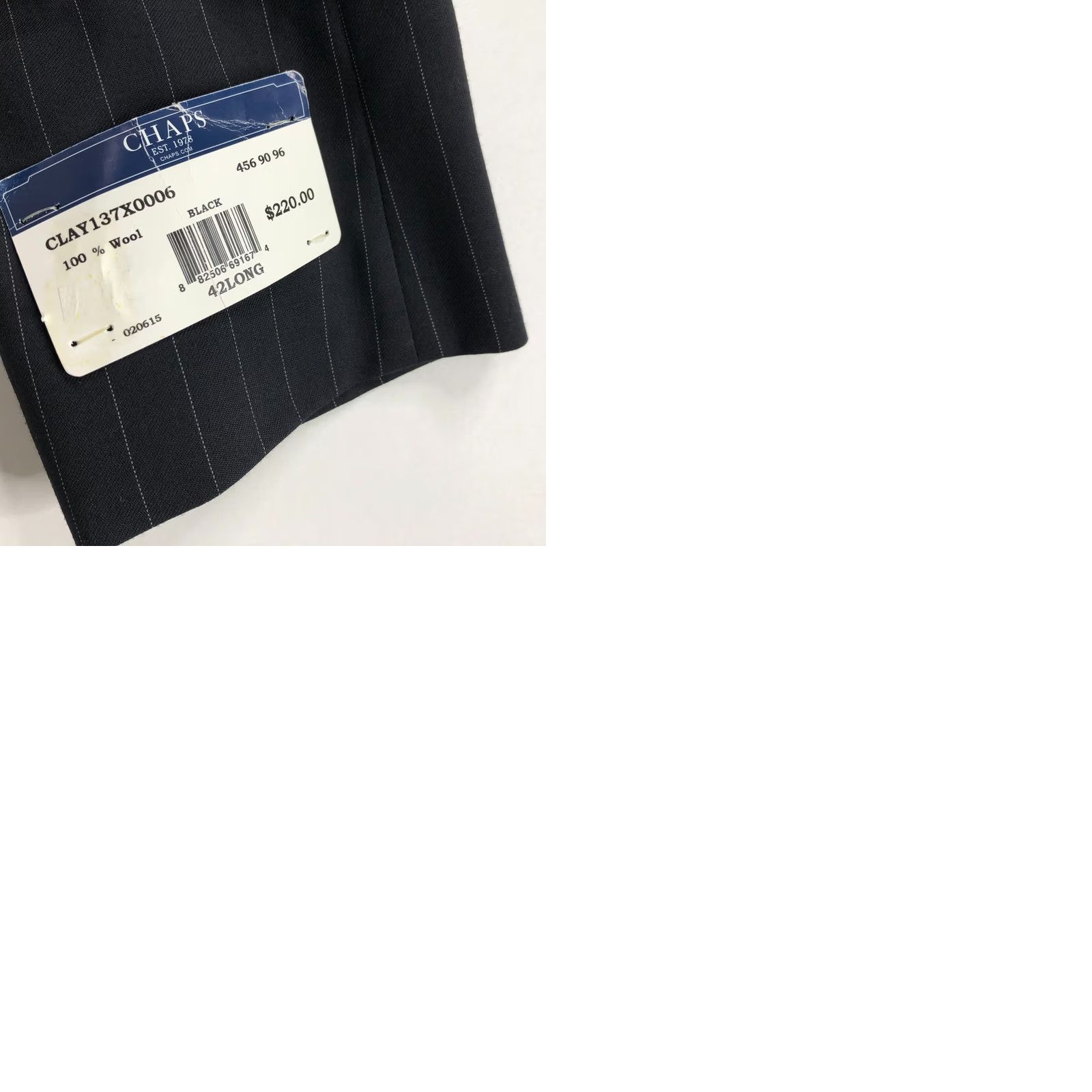 Chaps Chaps Suit Jacket Navy Pinstripe Wool 42 Long Wool Read Mens Coat & Suit Jacket With Inner Pockets Size 42R - 10 Thumbnail