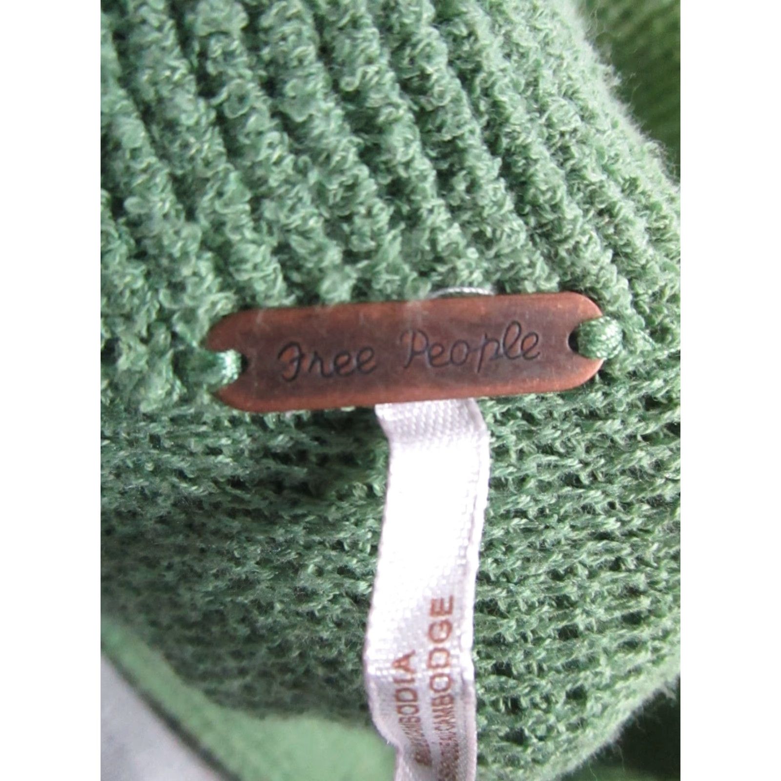 Free People Free People Sweater Womens XS Green Cotton Knit Size XS / US 0-2 / IT 36-38 - 3 Thumbnail