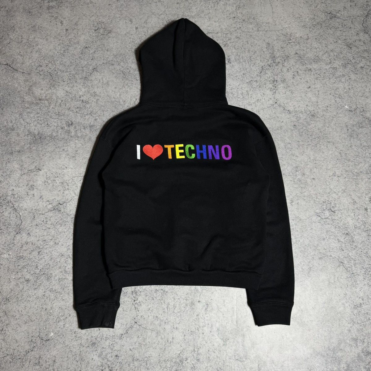Balenciaga I Love Techno Hoodie Black | Grailed