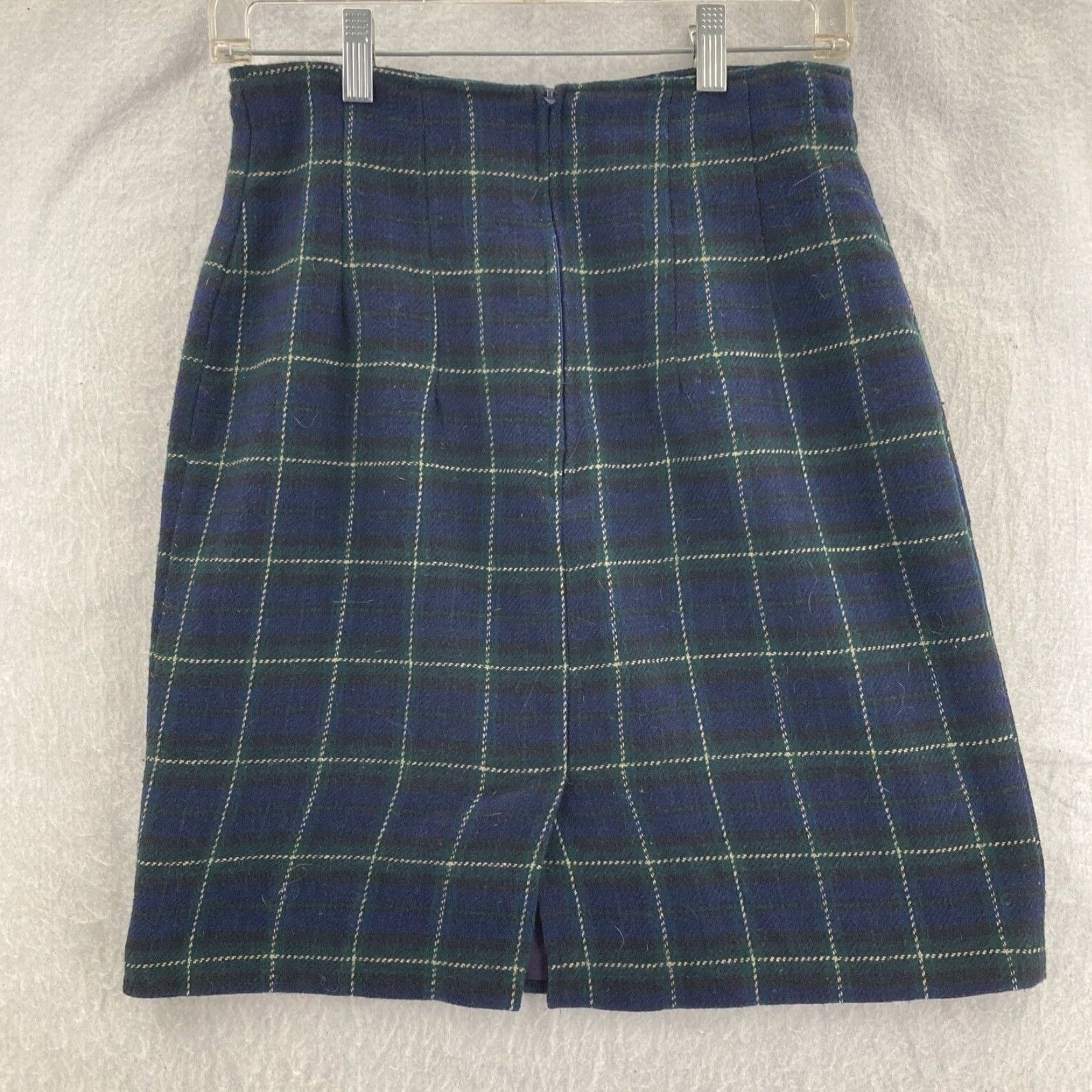 Camel VINTAGE Red Camel Plaid Skirt Womens Size 7 Wool Blend 90s Knee Length Straight Skirt Womens Size 28" / US 6 / IT 42 - 2 Thumbnail