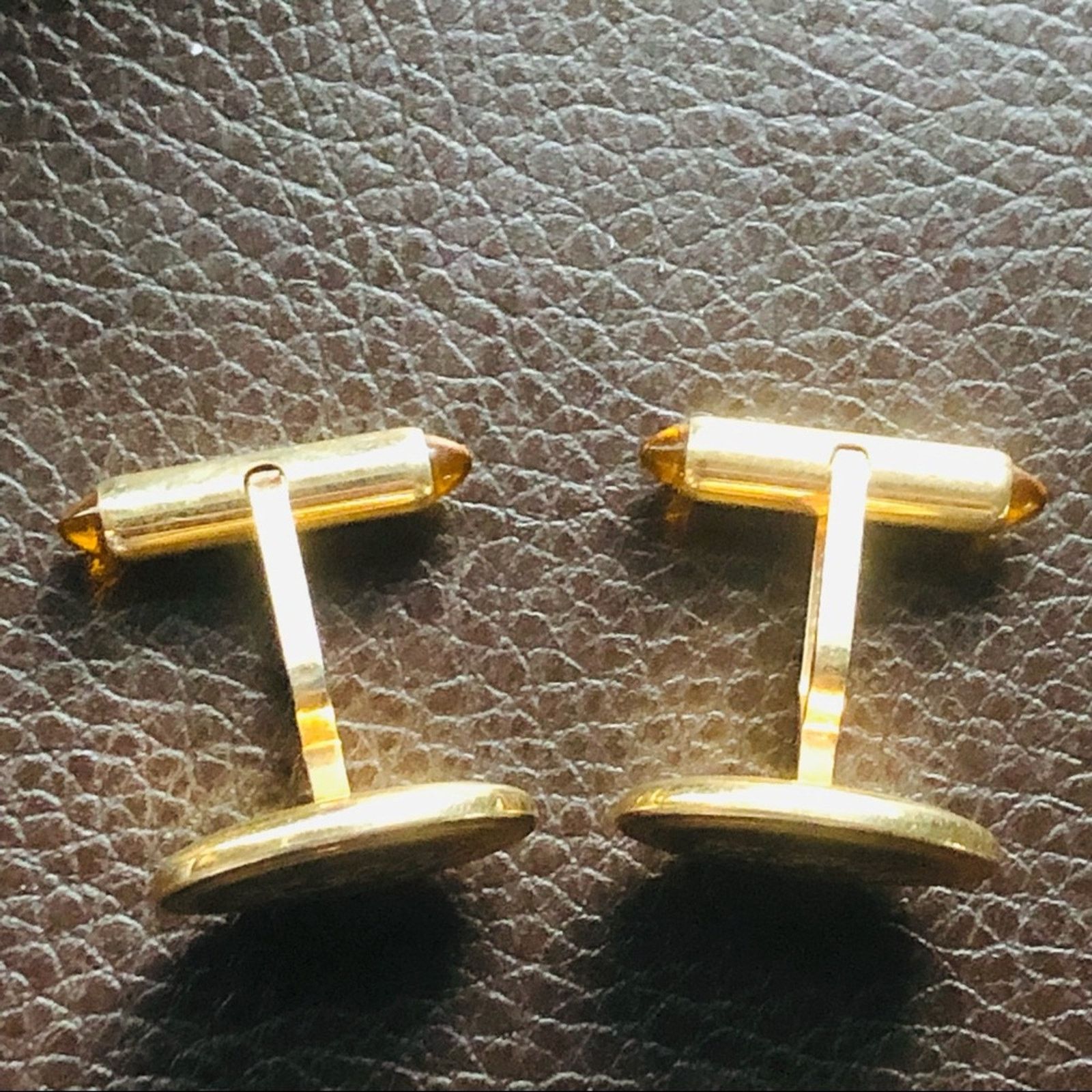 Other Antique Krementz engraved gold oval amber accent cuff links Size ONE SIZE - 5 Thumbnail