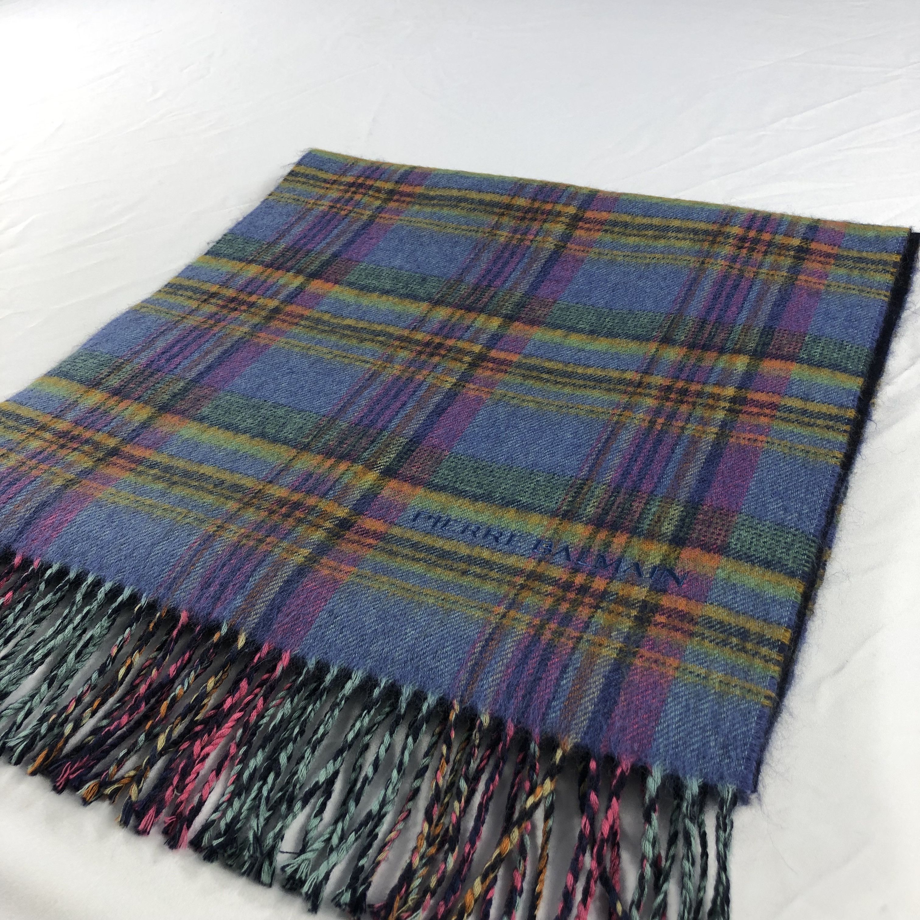 Pierre Balmain Pierre Balmain Colorful Tartan Wool Scarf Muffler V1027 Size ONE SIZE - 3 Thumbnail