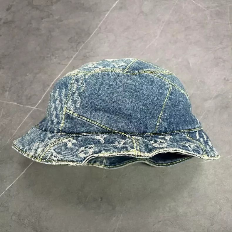 Louis Vuitton Louis Vuitton Denim Fisherman Hat Nigo Design-2506 Size ONE SIZE - 3 Thumbnail