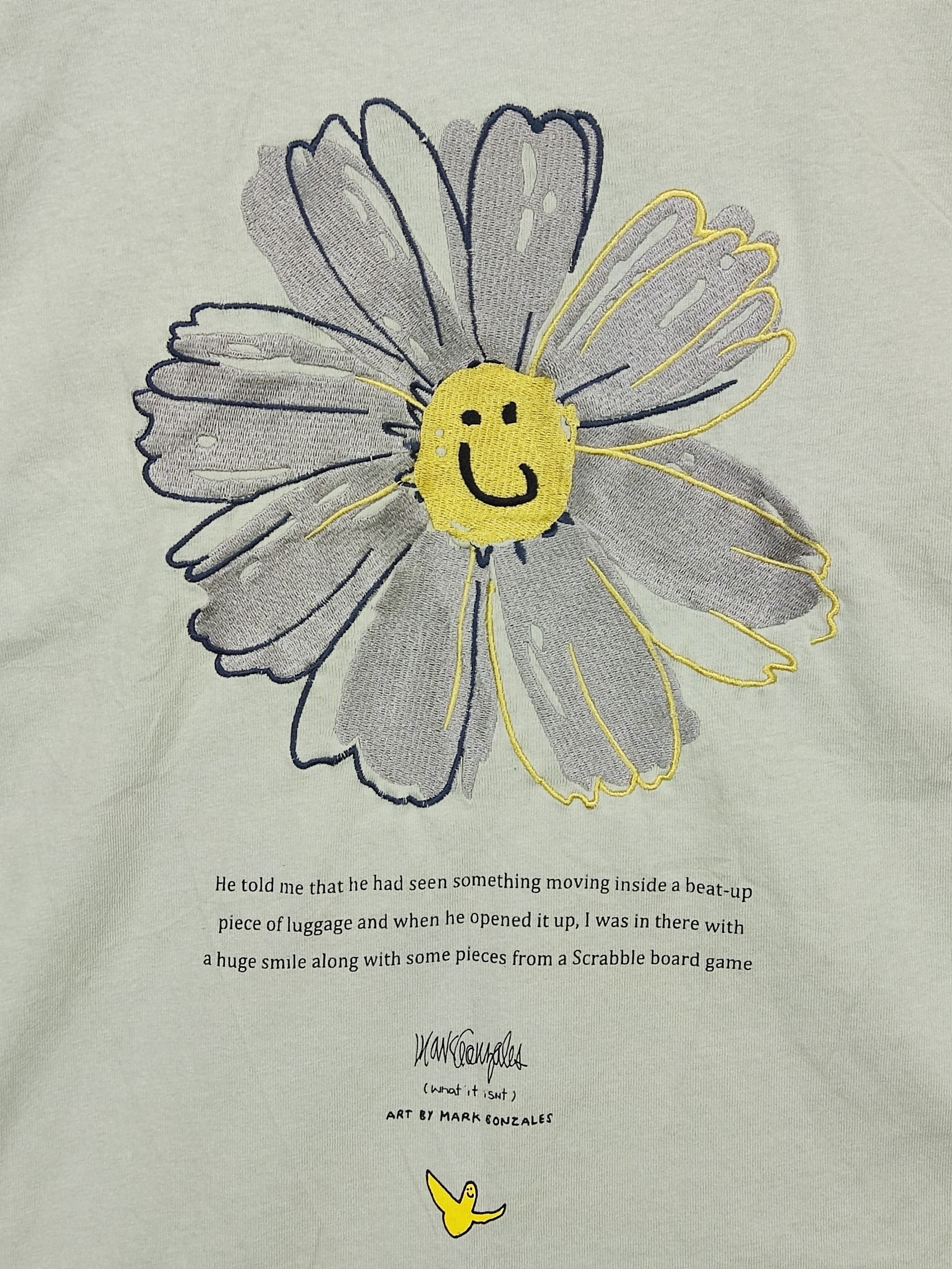 Japanese Brand Mark Gonzales What it isNt Flower Embroidered Art T-shirt Size US S / EU 44-46 / 1 - 4 Thumbnail