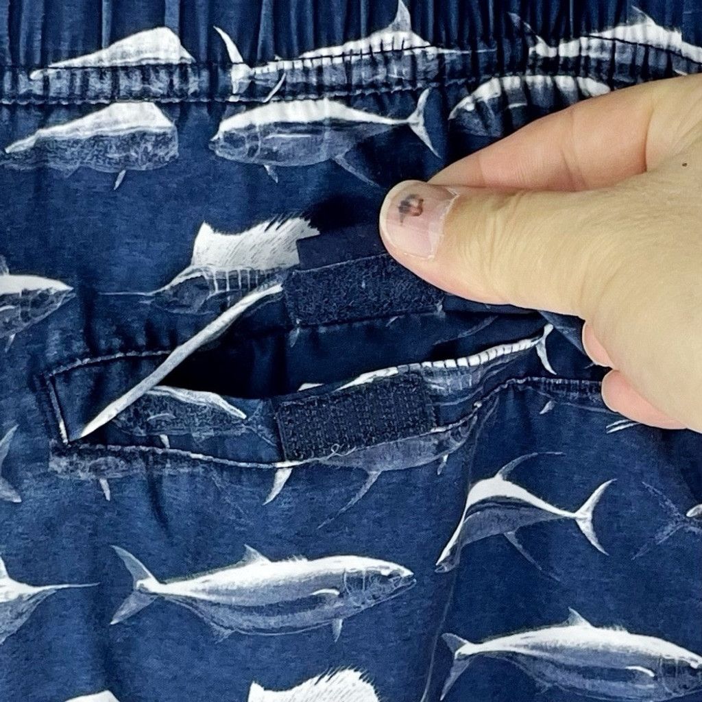 Nautica NAUTICA Men's Navy Swim Trunks with Deepwater Fish Print M Size US 32 / EU 48 - 6 Thumbnail