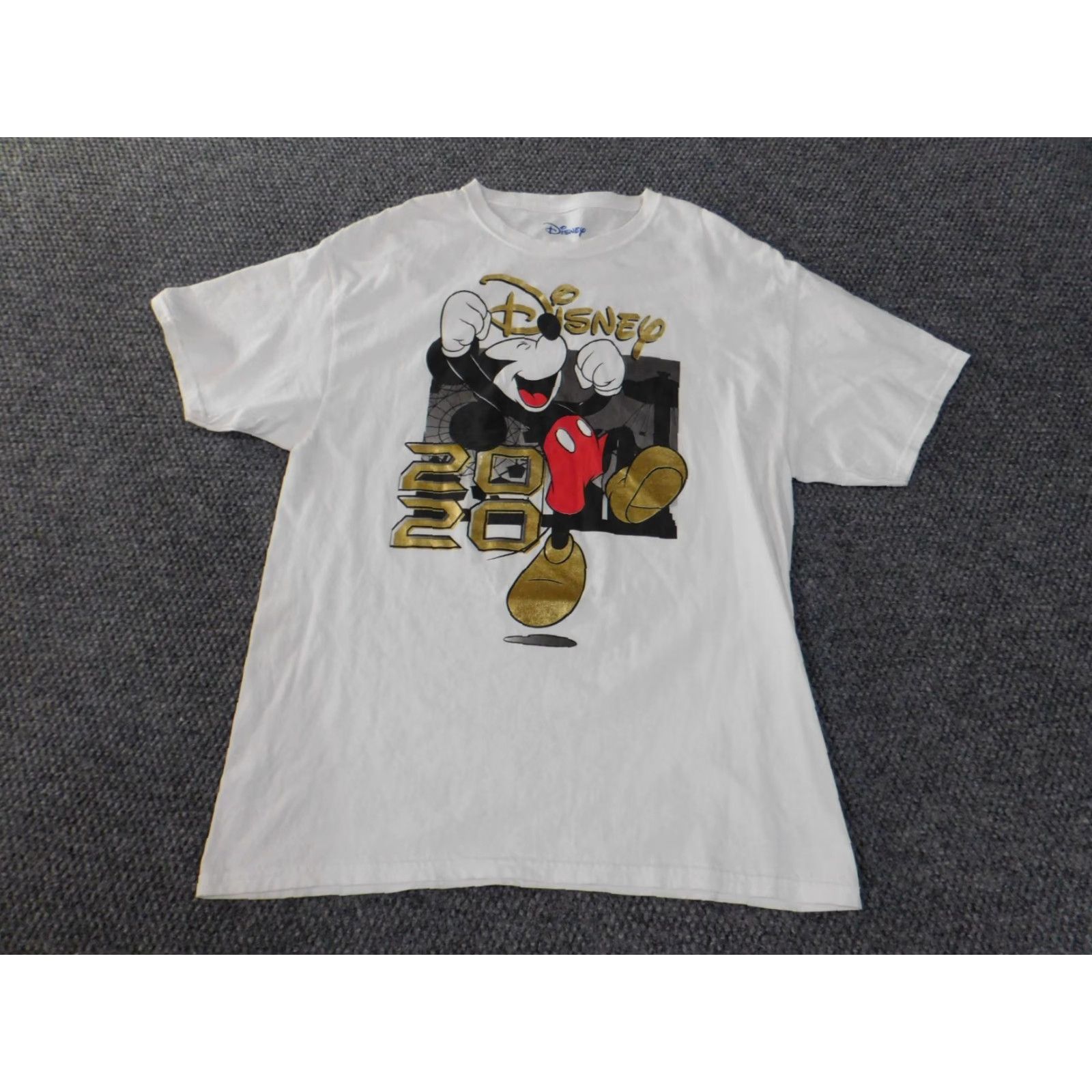 Disney Disney Mickey Mouse Shirt Men Large White Crew Neck Short Sleeve Cotton Knit Logo Classic - Men's T-Shirt Size US L / EU 52-54 / 3 - 2 Thumbnail