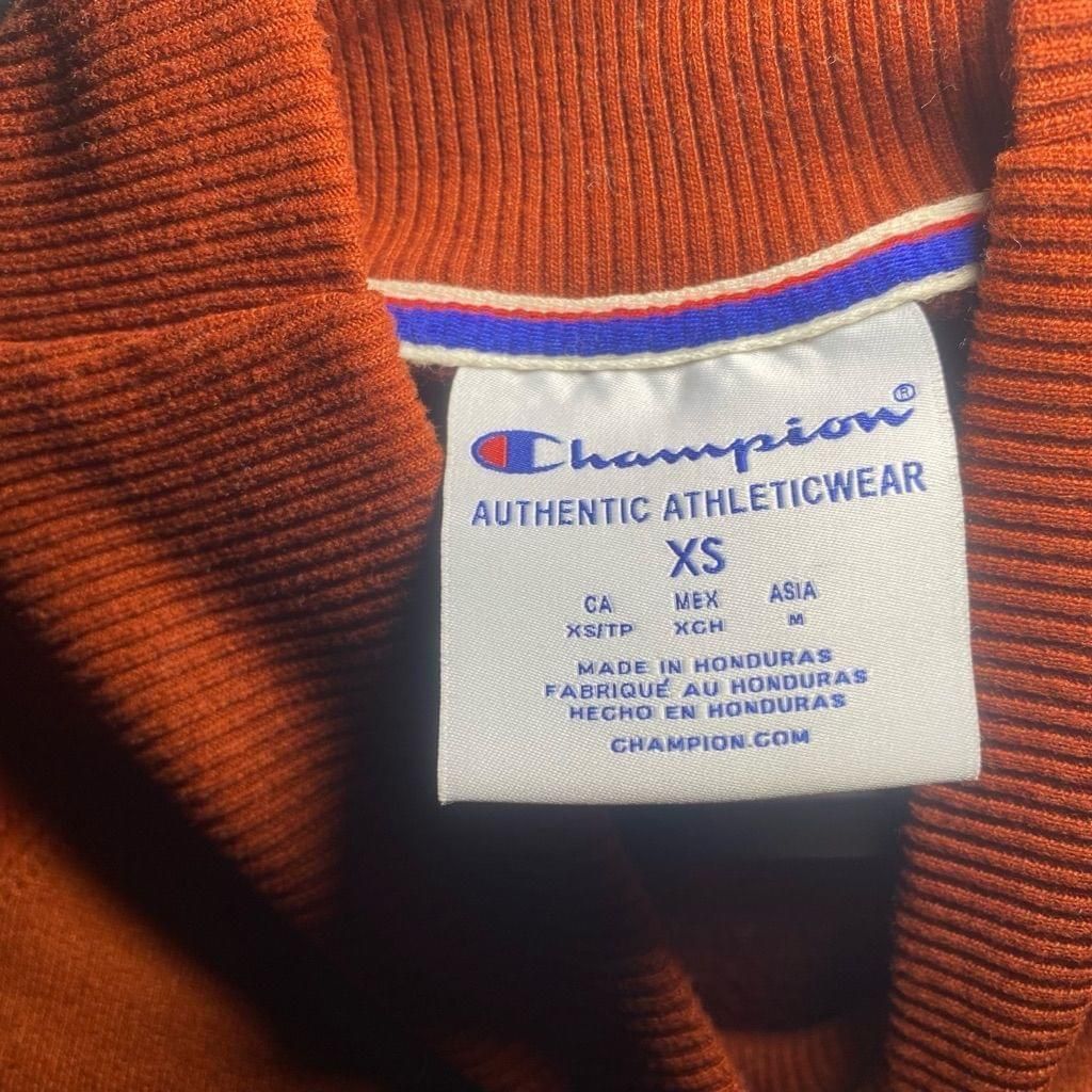 Champion Women's Champion Brown orange Mock Neck Sweatshirt - Size XS Size XS / US 0-2 / IT 36-38 - 3 Thumbnail