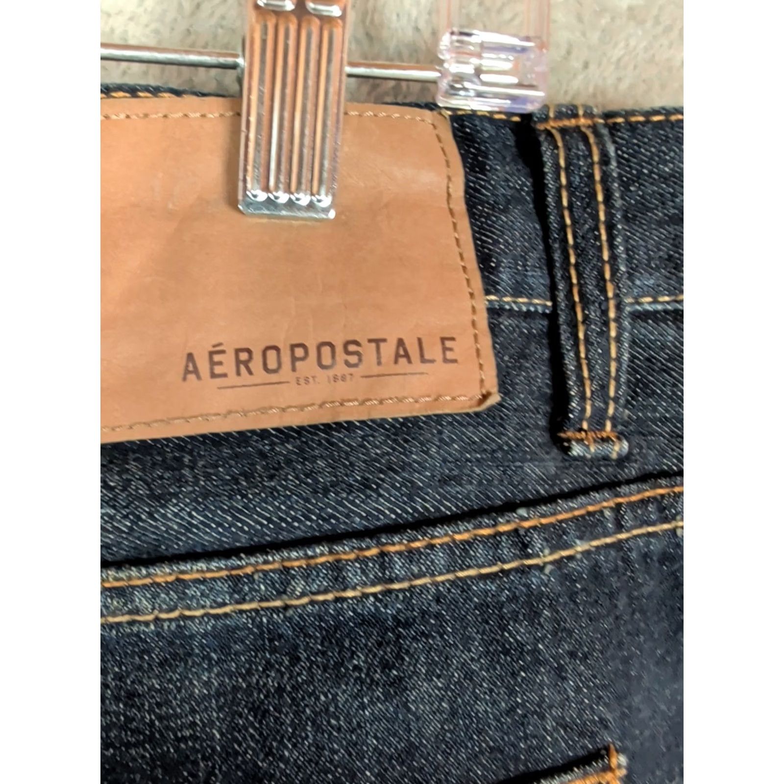 Vintage AEROPOSTALE ESSEX Straight Leg Jeans Dark Wash Mens 32/34 Blue Cotton Denim NWOT Size US 32 / EU 48 - 6 Thumbnail