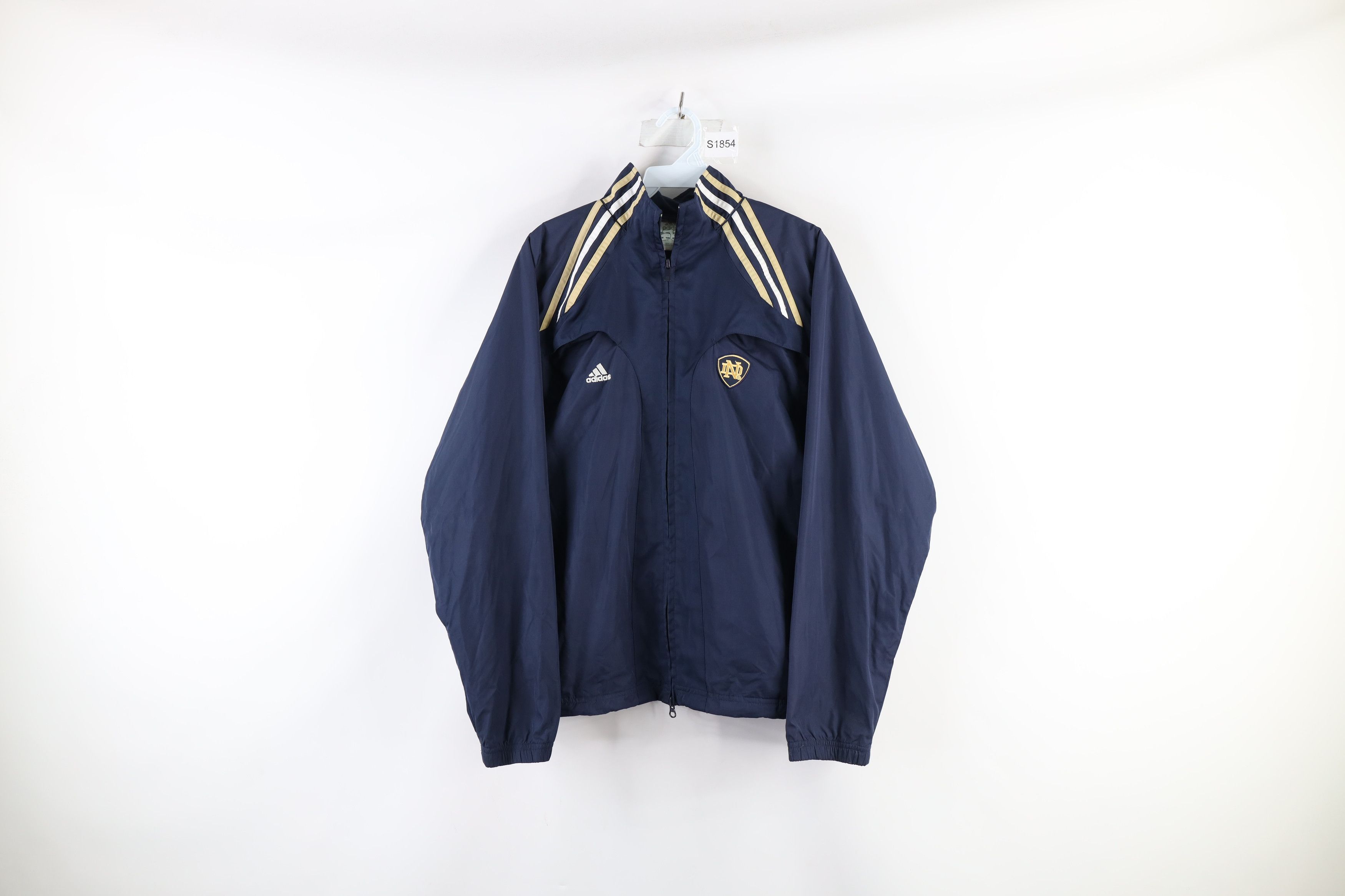 Adidas Notre Dame University Full Zip Windbreaker Jacket