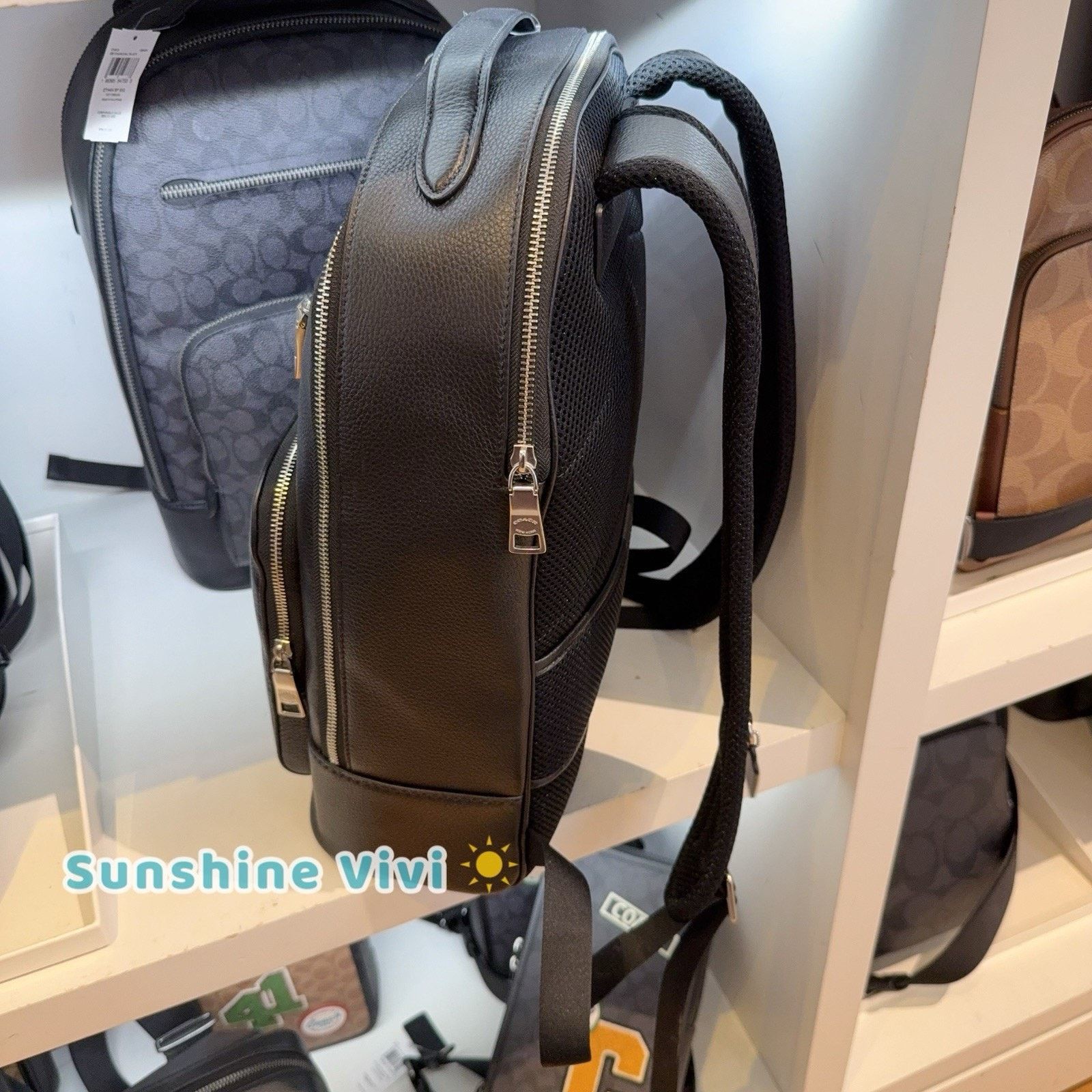 Coach NWT Coach Men’s Ethan Backpack Leather CZ391 Gunmetal/Black Size ONE SIZE - 5 Thumbnail